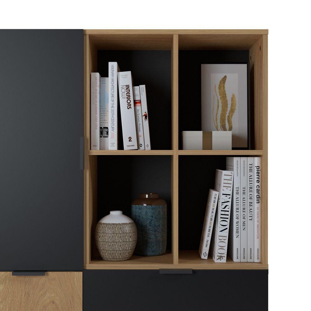 Estante Maul Hyggesign 90 x 130 x 35cm. Color Negro / Madera-5