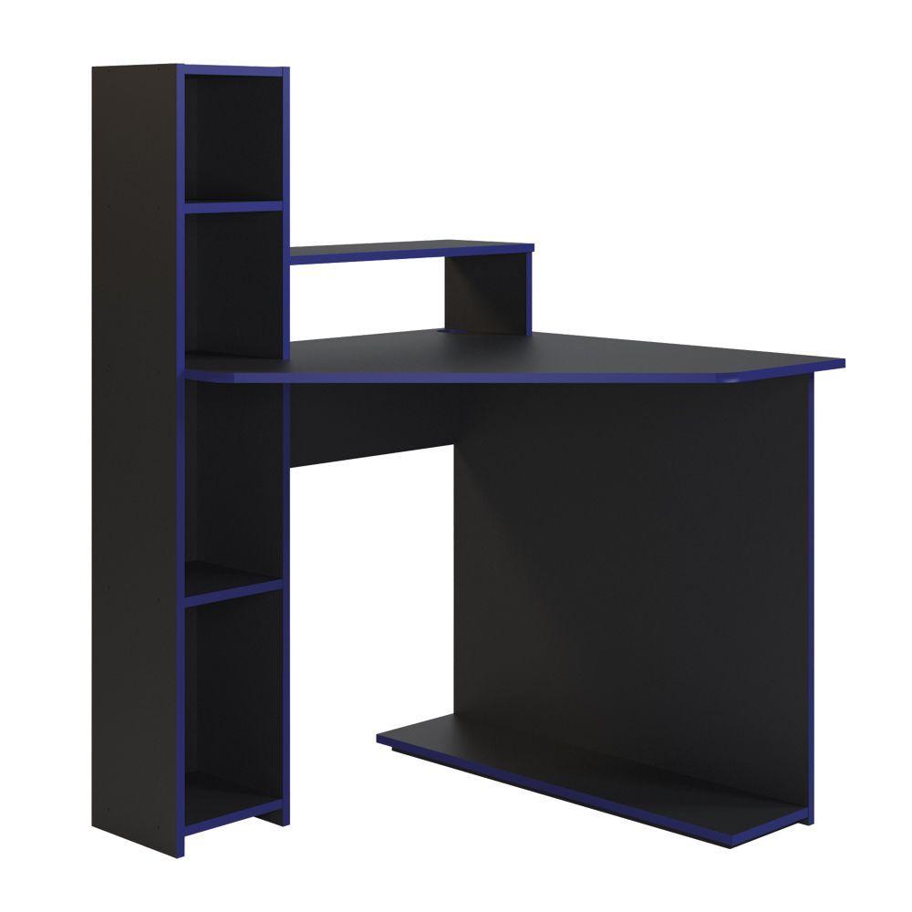 Escritorio Gamer Silcosil 87 x 122 x 89cm. Color Negro / Azul-1