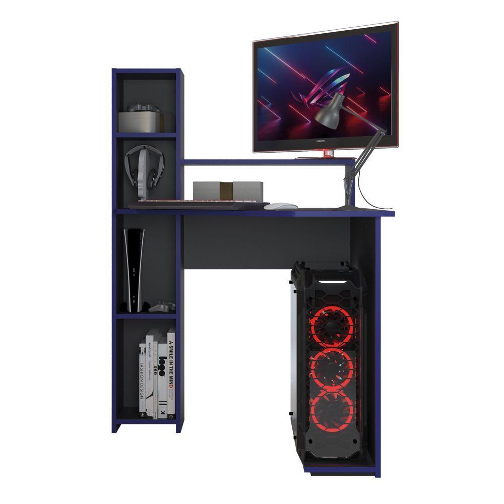Escritorio Gamer Silcosil 87 x 122 x 89cm. Color Negro / Azul-2