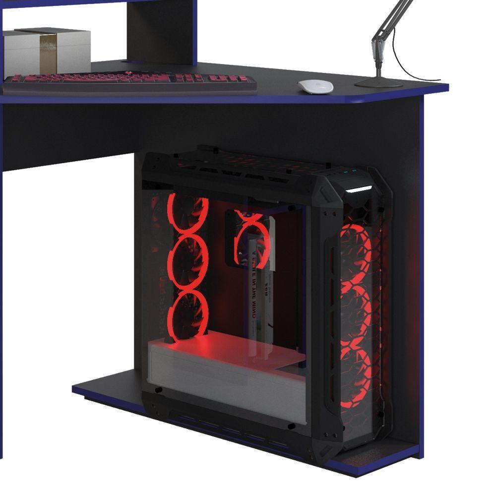 Escritorio Gamer Silcosil 87 x 122 x 89cm. Color Negro / Azul-4