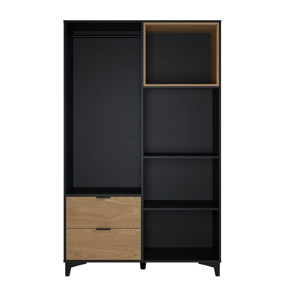 CLOSET MOOD 4P 2C 110x47x178 cm NEGRO/MADERA-2