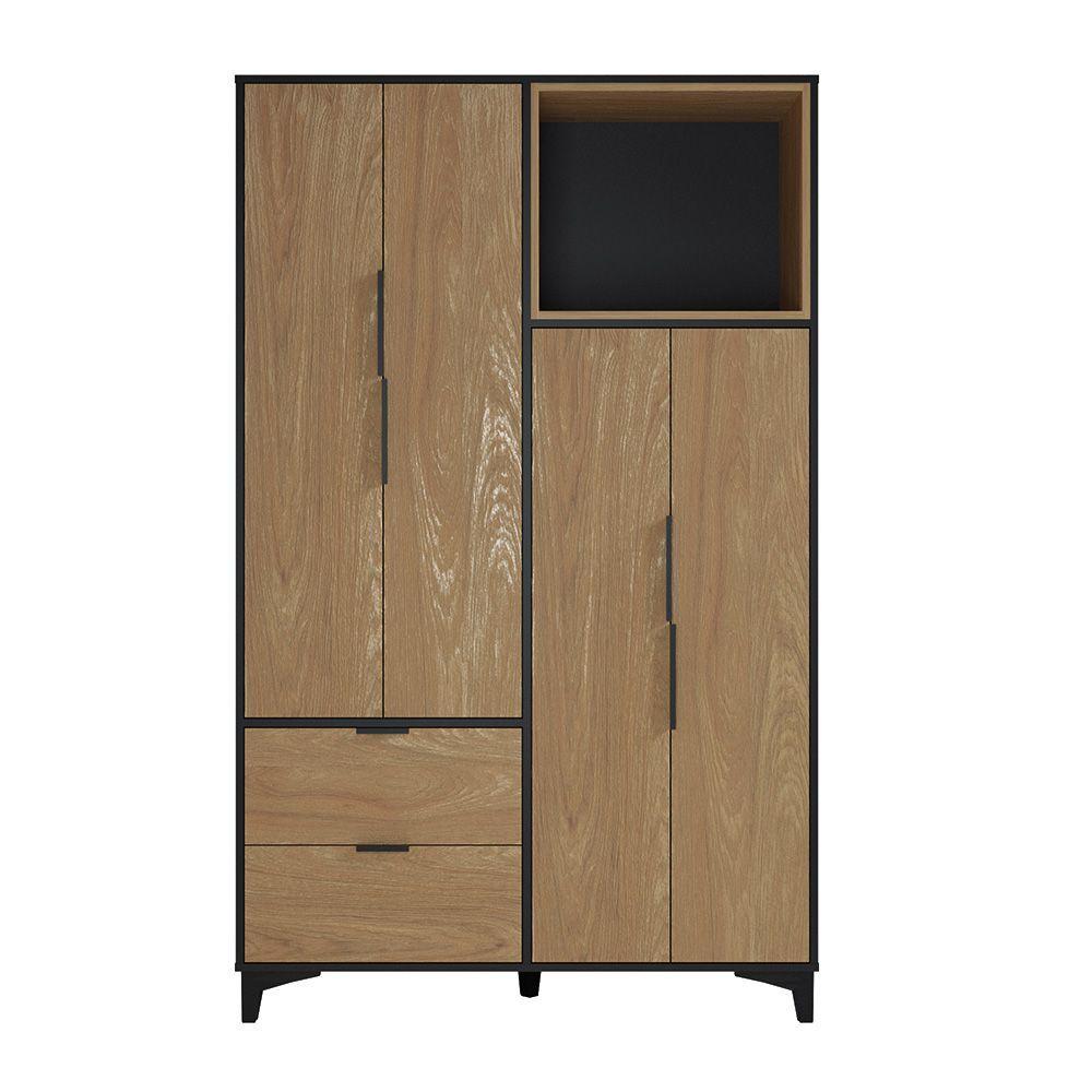 CLOSET MOOD 4P 2C 110x47x178 cm NEGRO/MADERA-0