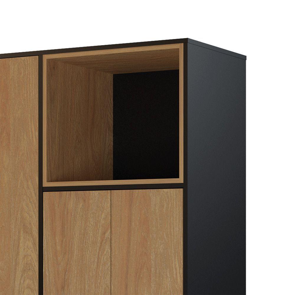 CLOSET MOOD 4P 2C 110x47x178 cm NEGRO/MADERA-4