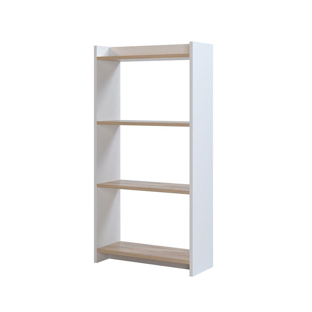 Estante 4 repisas Blanco/ Madera-0