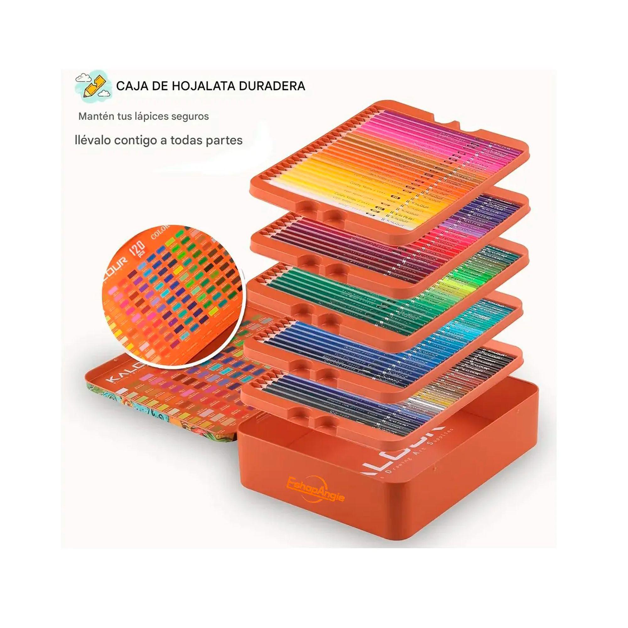 Set 120 Lapices Colore Arte Profesional Dibujo Caja Metálica  Kalour-2