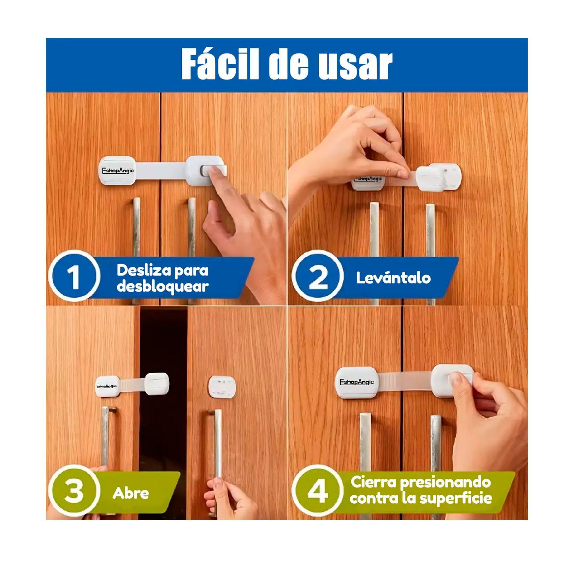 10 Seguros Para Puerta Cajones Refrigerador Bebe Protectores-6