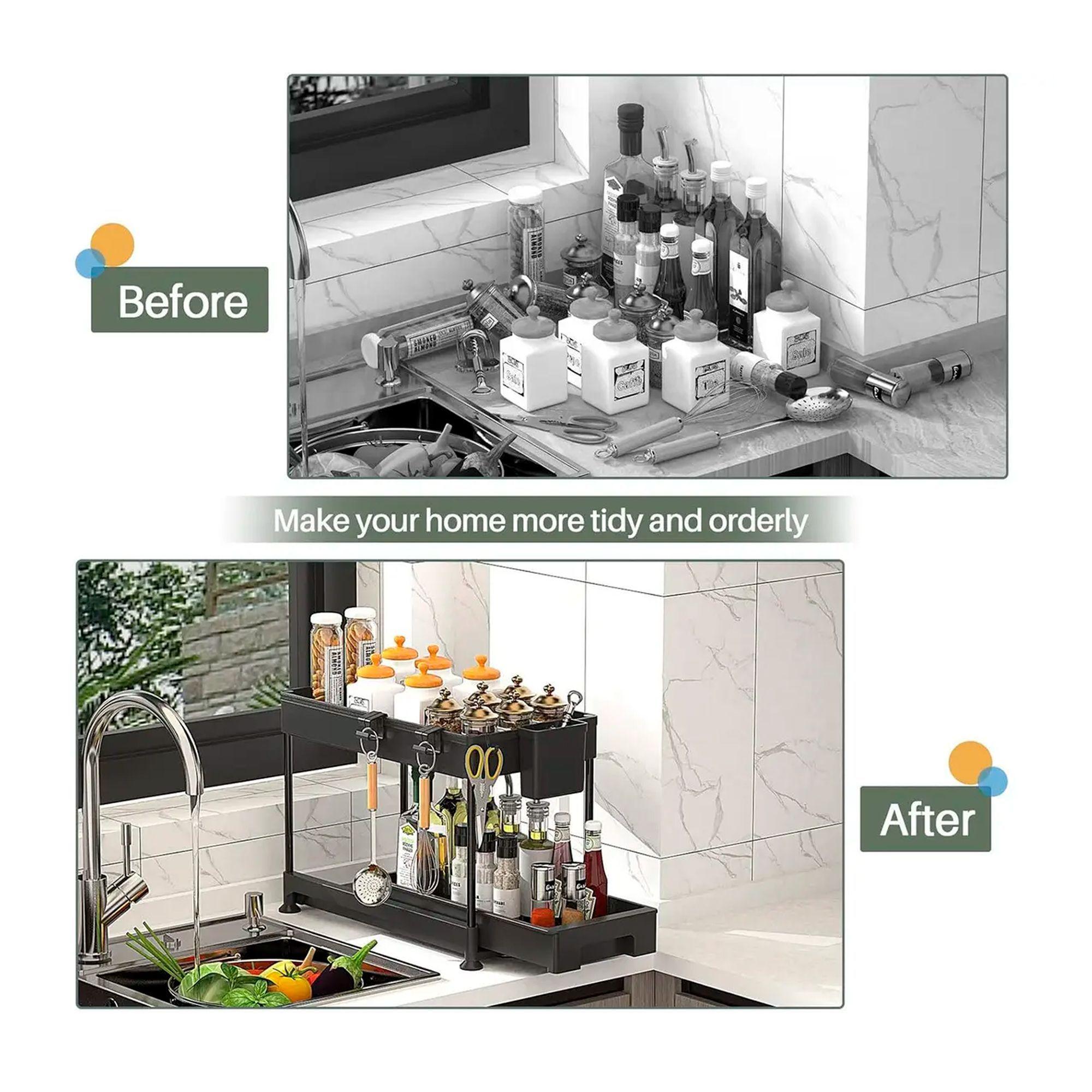 Organizador Multifuncional De Cocina Bano Estante Deslizante-3