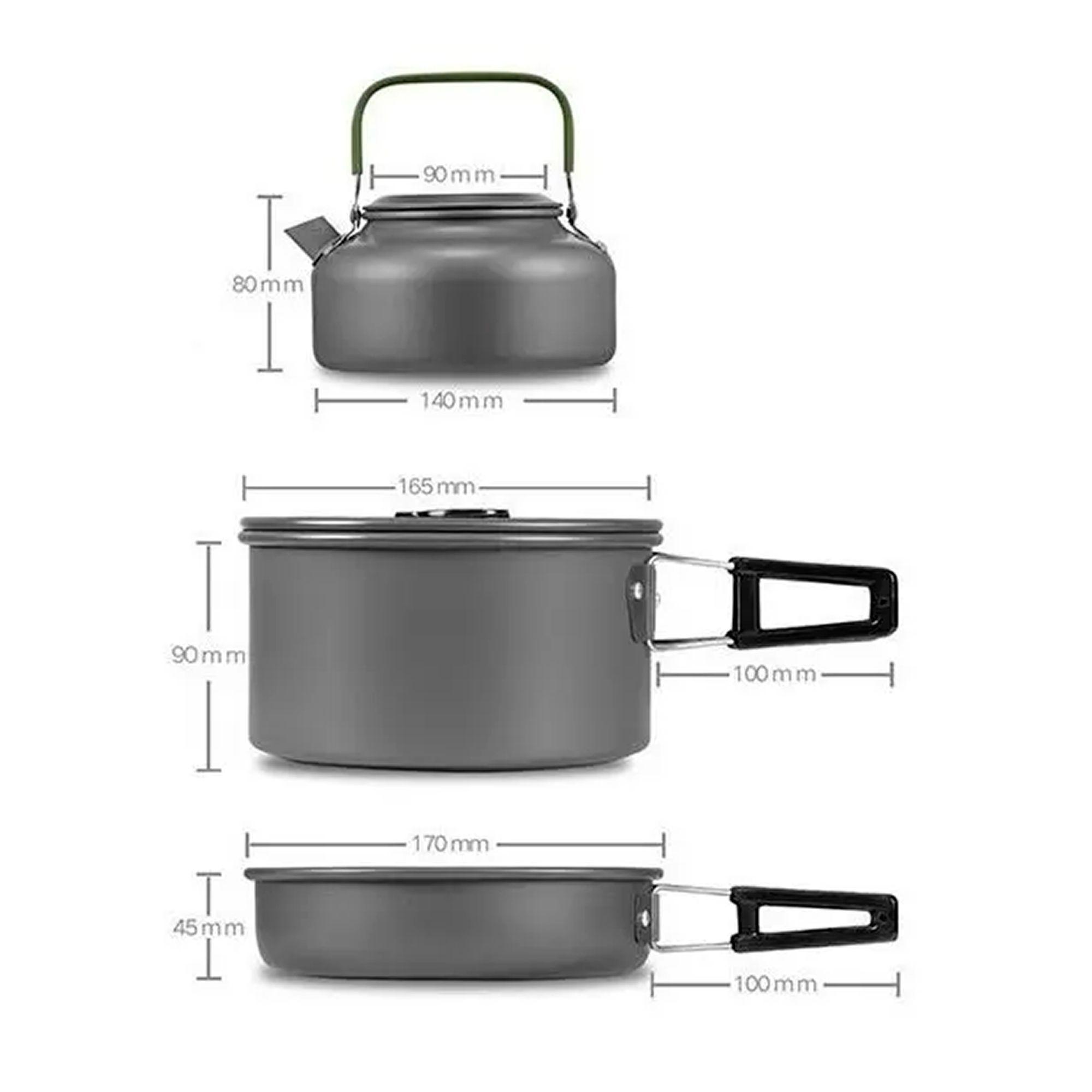 Set Ollas Outdoor Camping Cocinilla Utensilios Ds-308-2