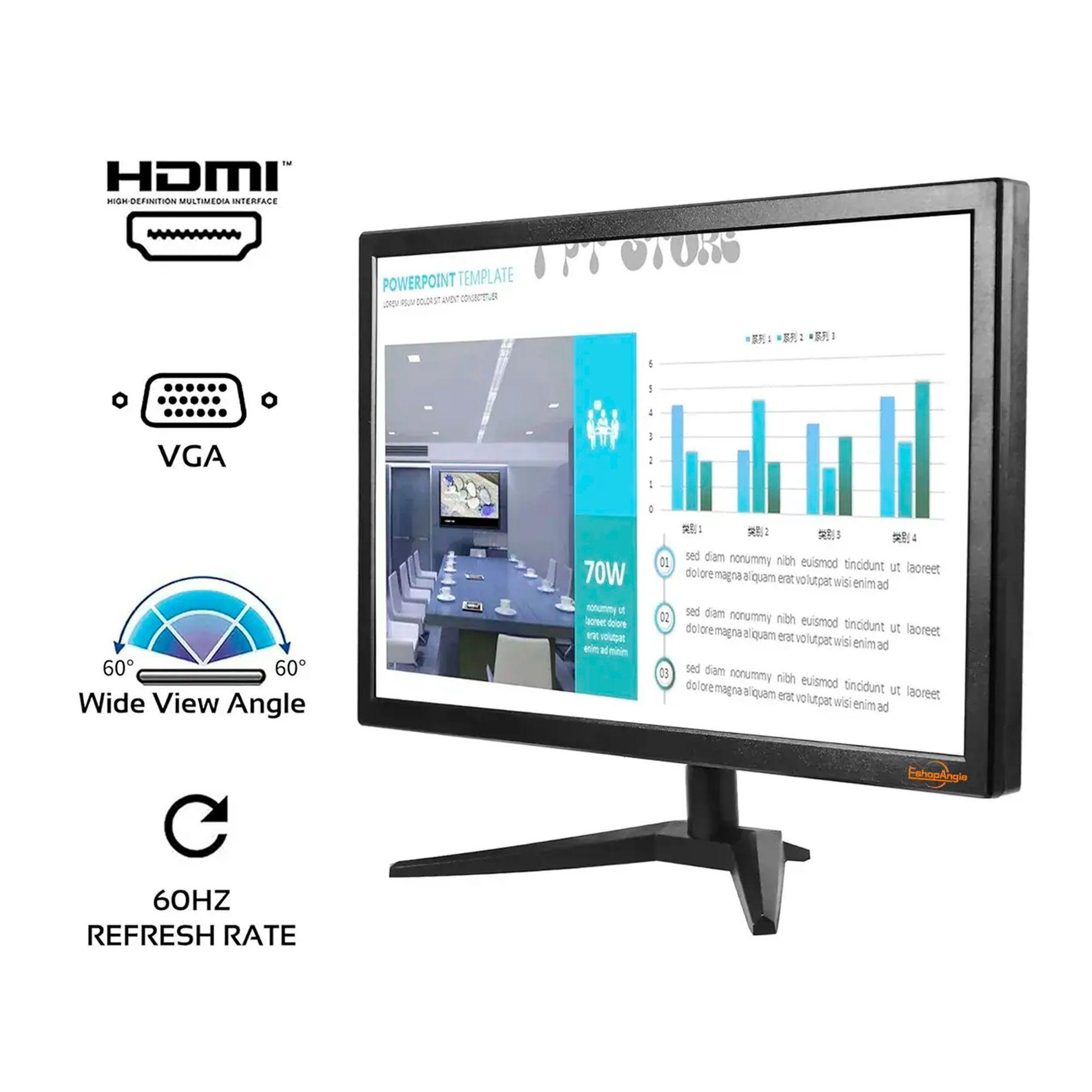 Monitor Pc Para Oficina 24 Hd Display 1920 1080 Hdmi Vga-4