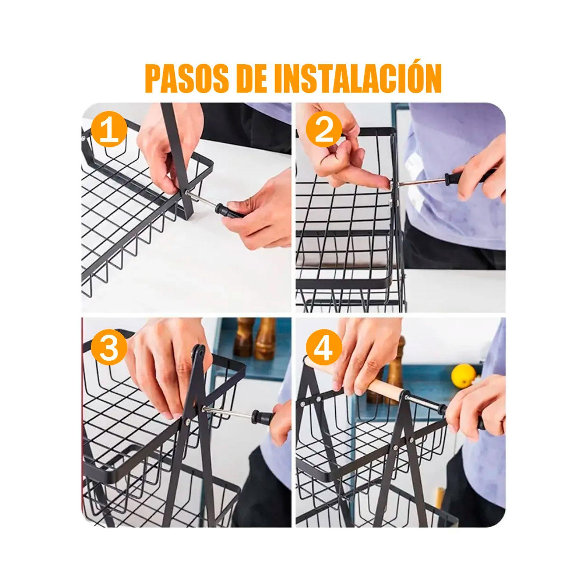 Organizador Canasta Frutero Verdulero Multiuso 3 Niveles-4