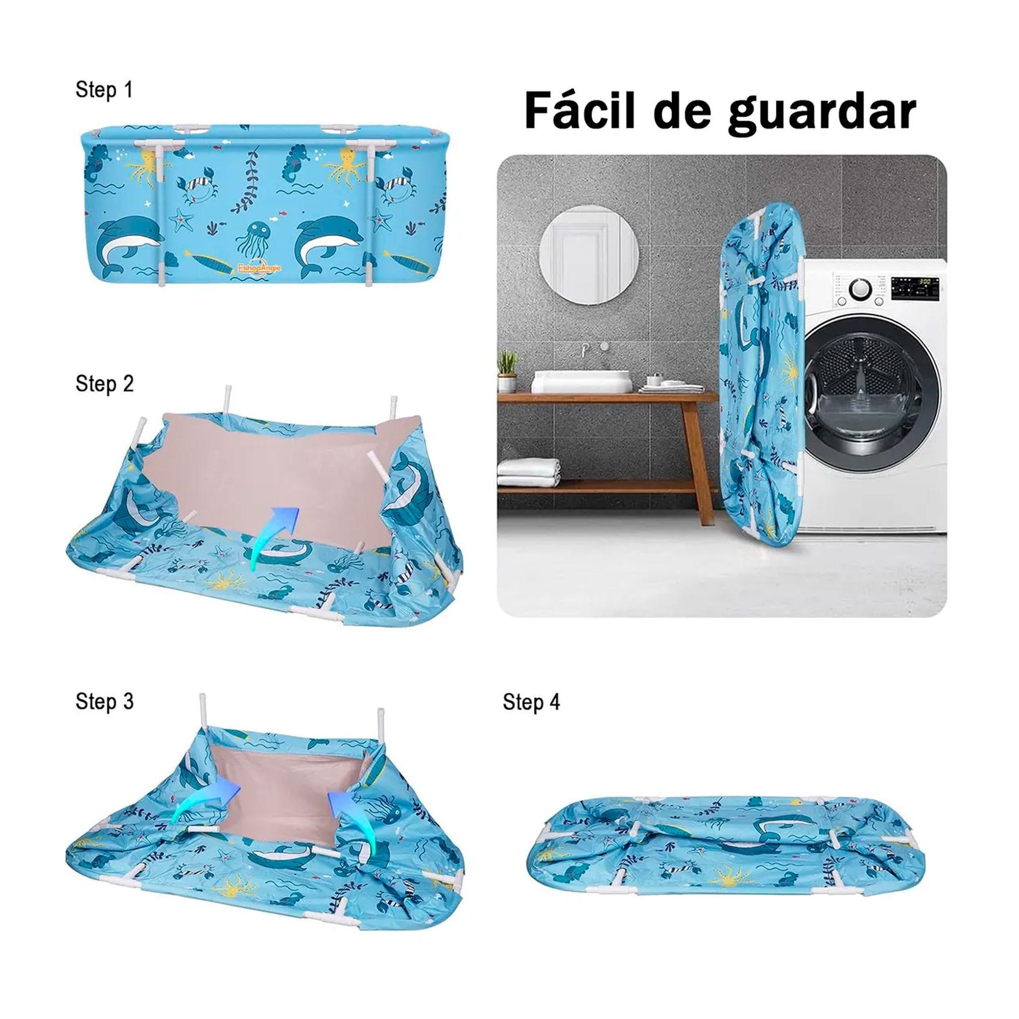 Bañera Plegable Portátil Adultos Y Niños Balde Spa 110×55cm-4