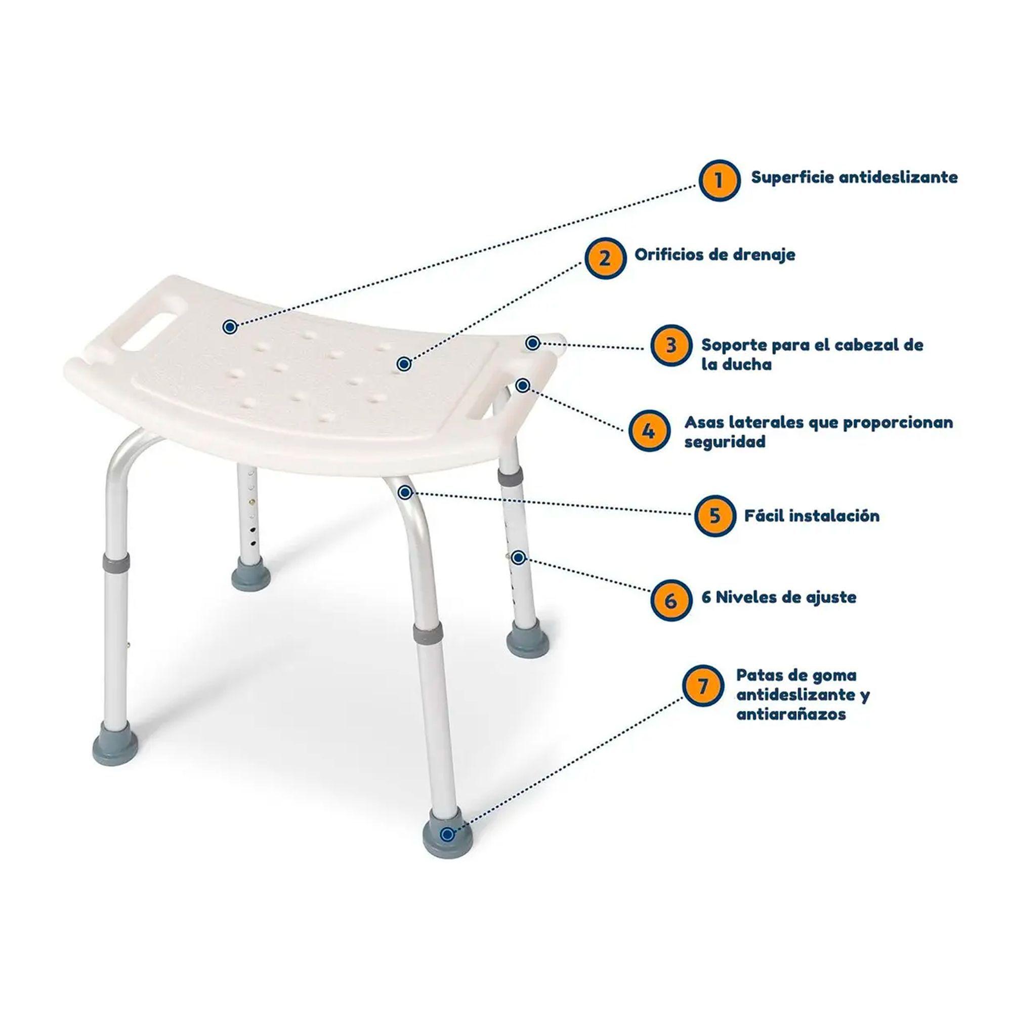 Silla Asiento De Ducha Seguridad Antideslizante Regulable-2