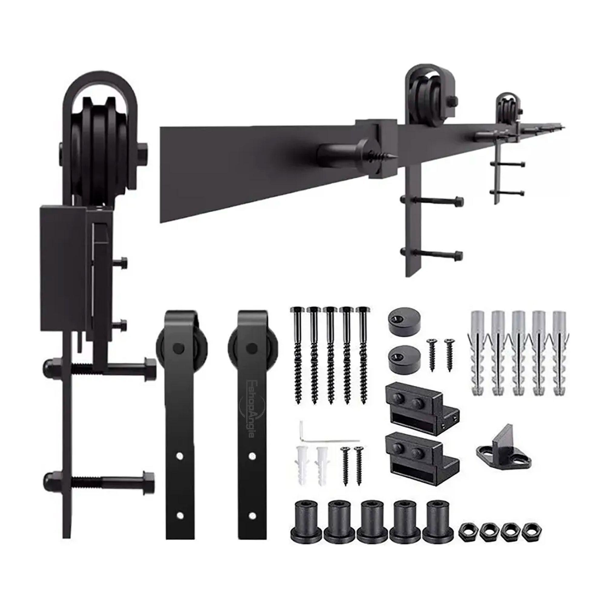 Kit Herraje Riel Para Puerta Corrediza Estilo Granero 2m-6