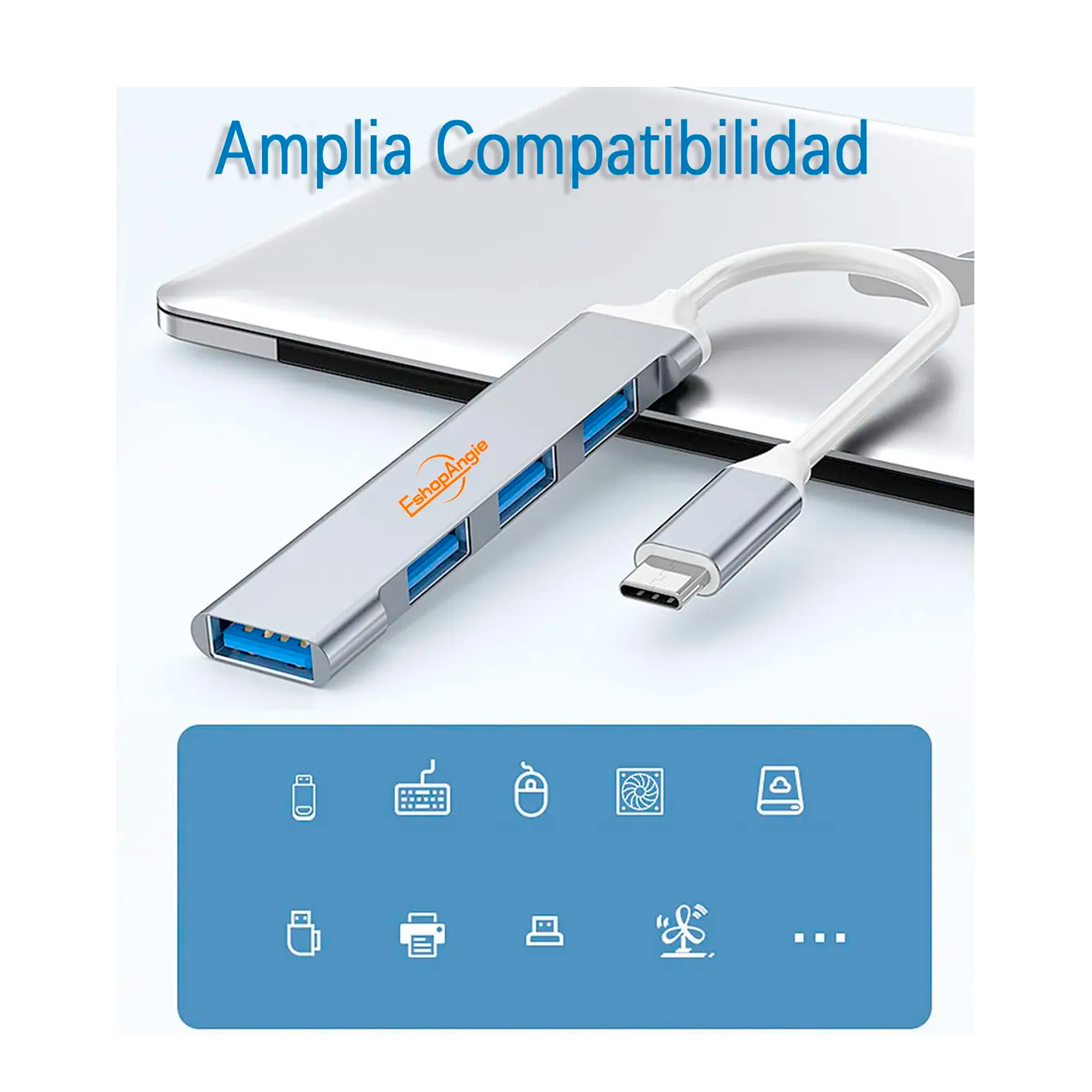Adaptador Usb Hub Tipo C 4 X Usb 3.0 4 En 1-1