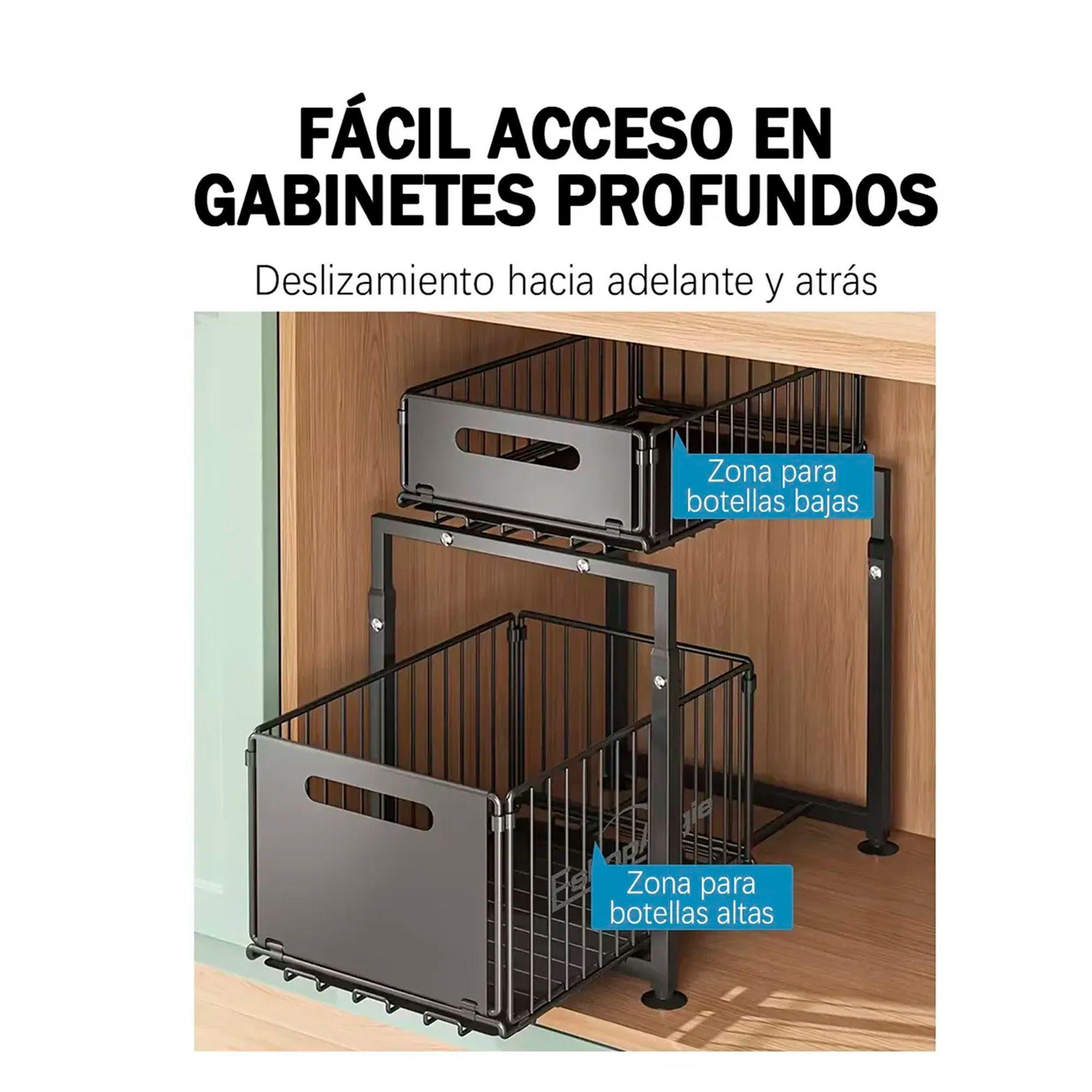 Estante Organizador Multiuso Deslizante Cocina Baño 2 Pisos-3