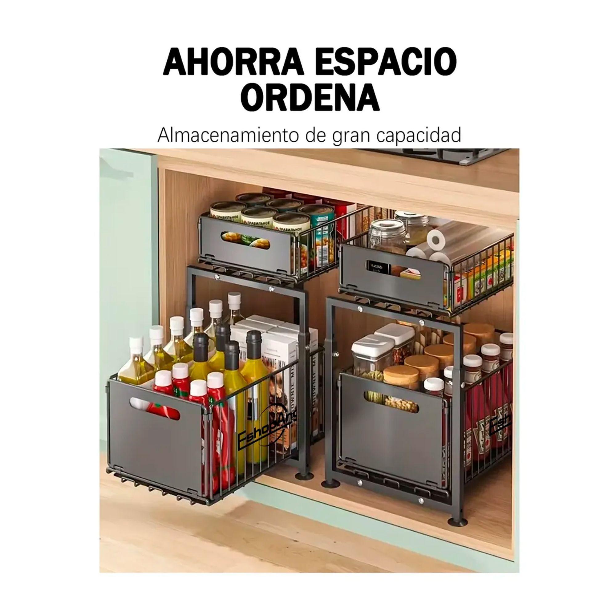 Estante Organizador Multiuso Deslizante Cocina Baño 2 Pisos-5