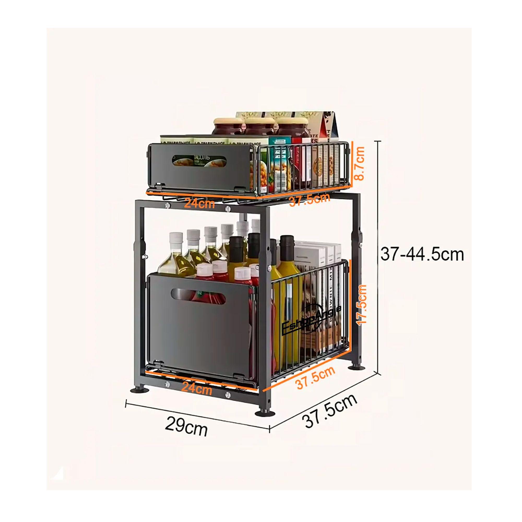 Estante Organizador Multiuso Deslizante Cocina Baño 2 Pisos-6
