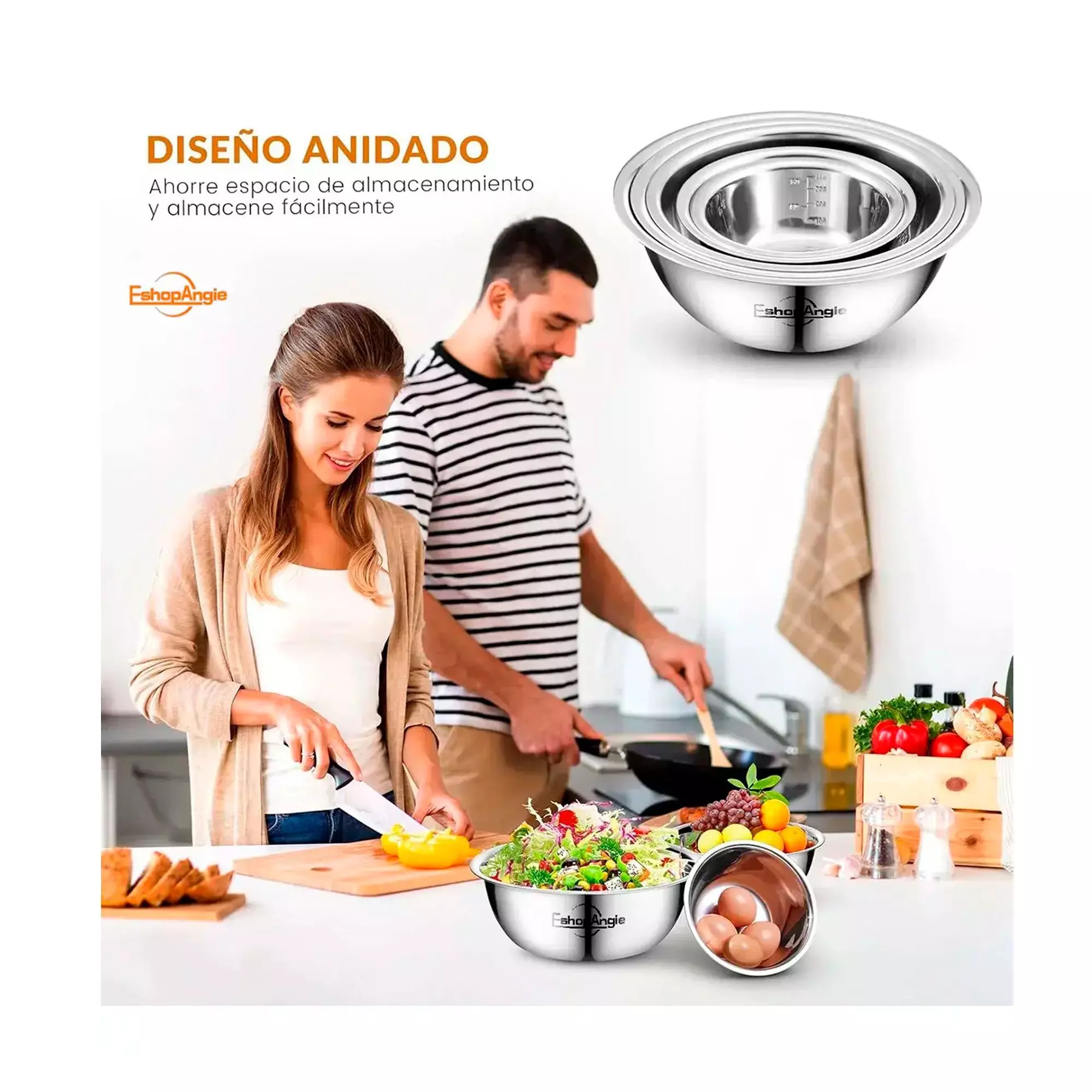 Pack 5 Bowl Pocillo Acero Inoxidable Reposteria Cocina-2