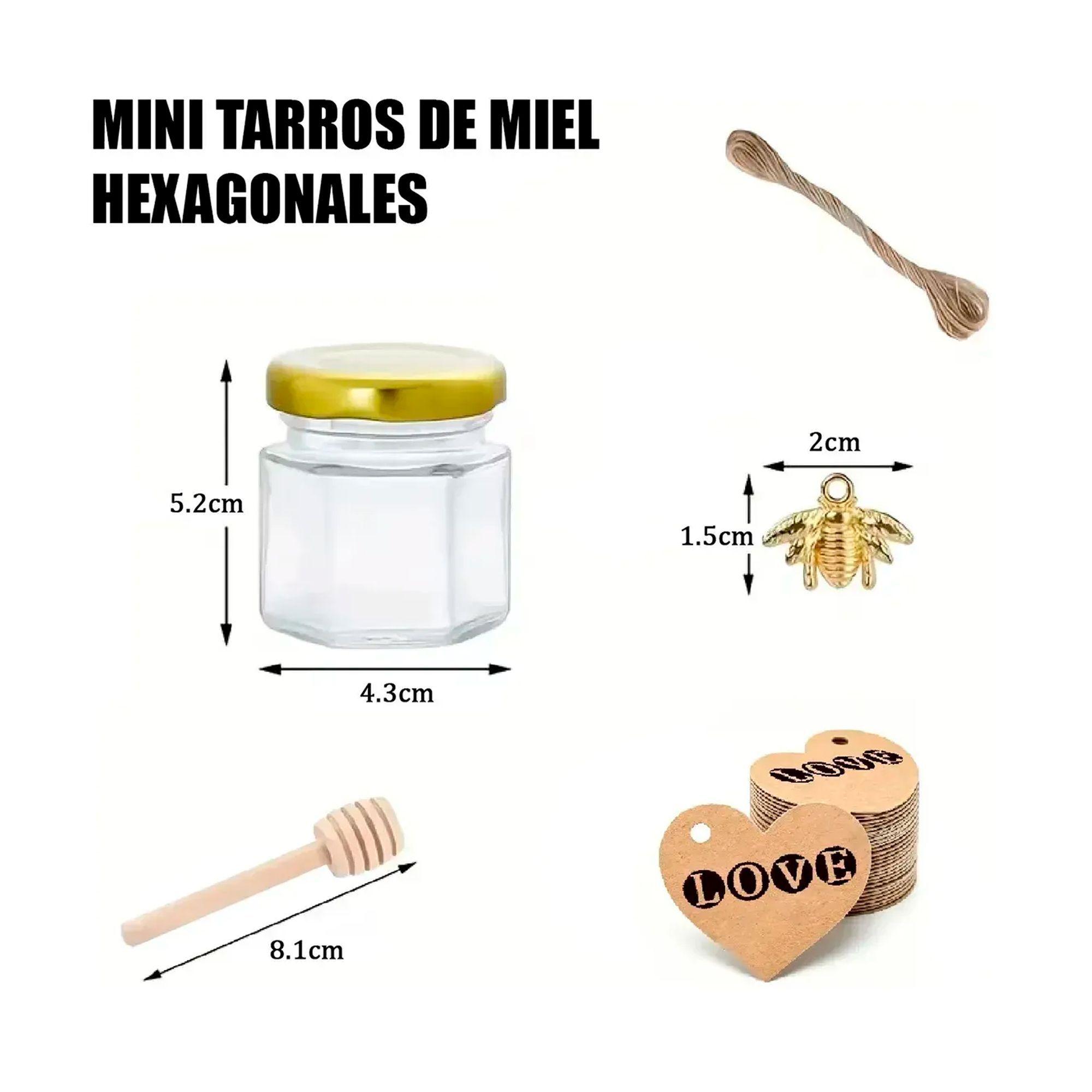 20 Uds Tarros De Frasco De Vidrio Mini Miel De Vidrio 45ml-5