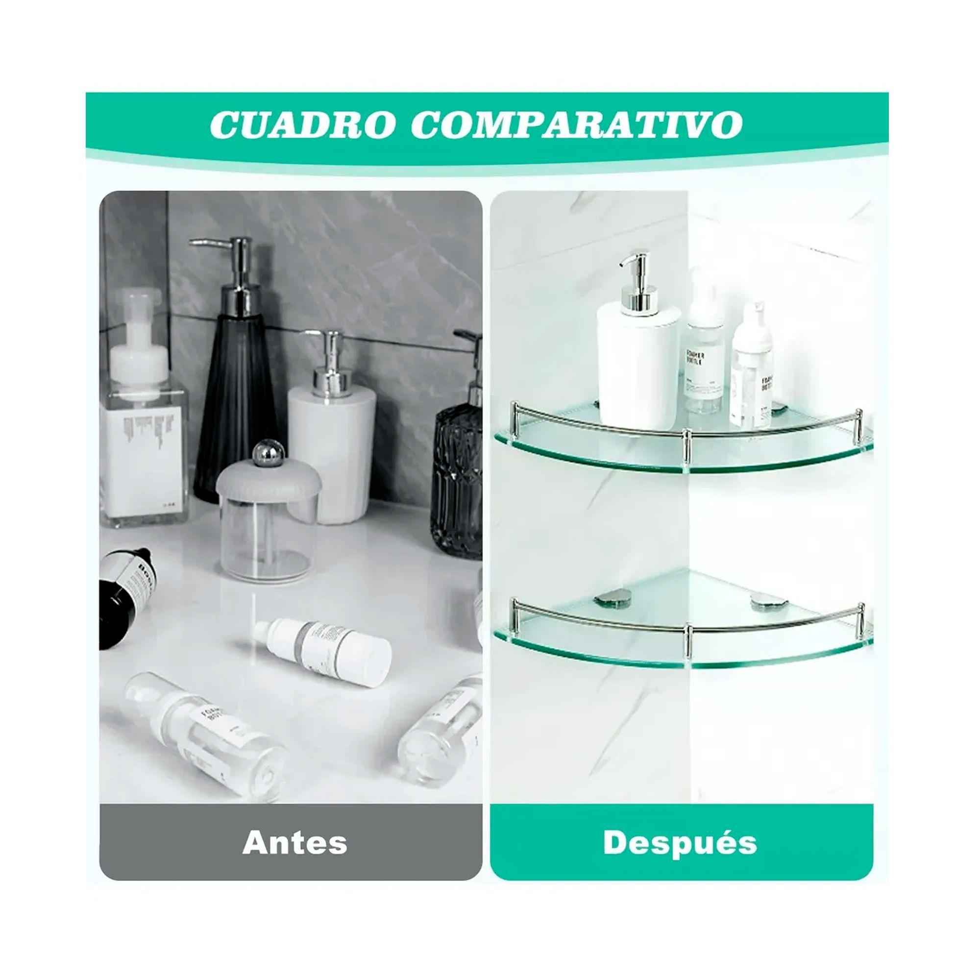 Pack 4 Organizador Repisa Esquineras De Vidrio Ducha Estante-2