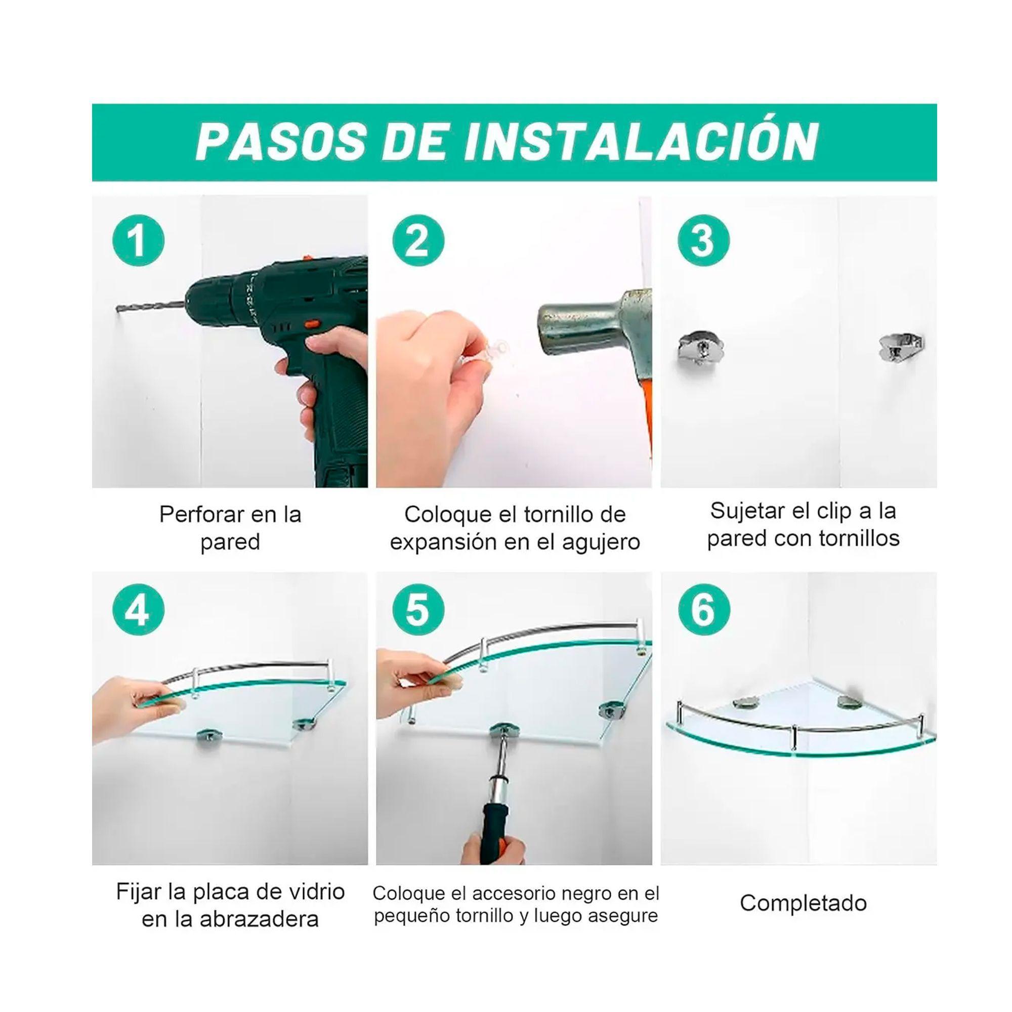 Pack 4 Organizador Repisa Esquineras De Vidrio Ducha Estante-4