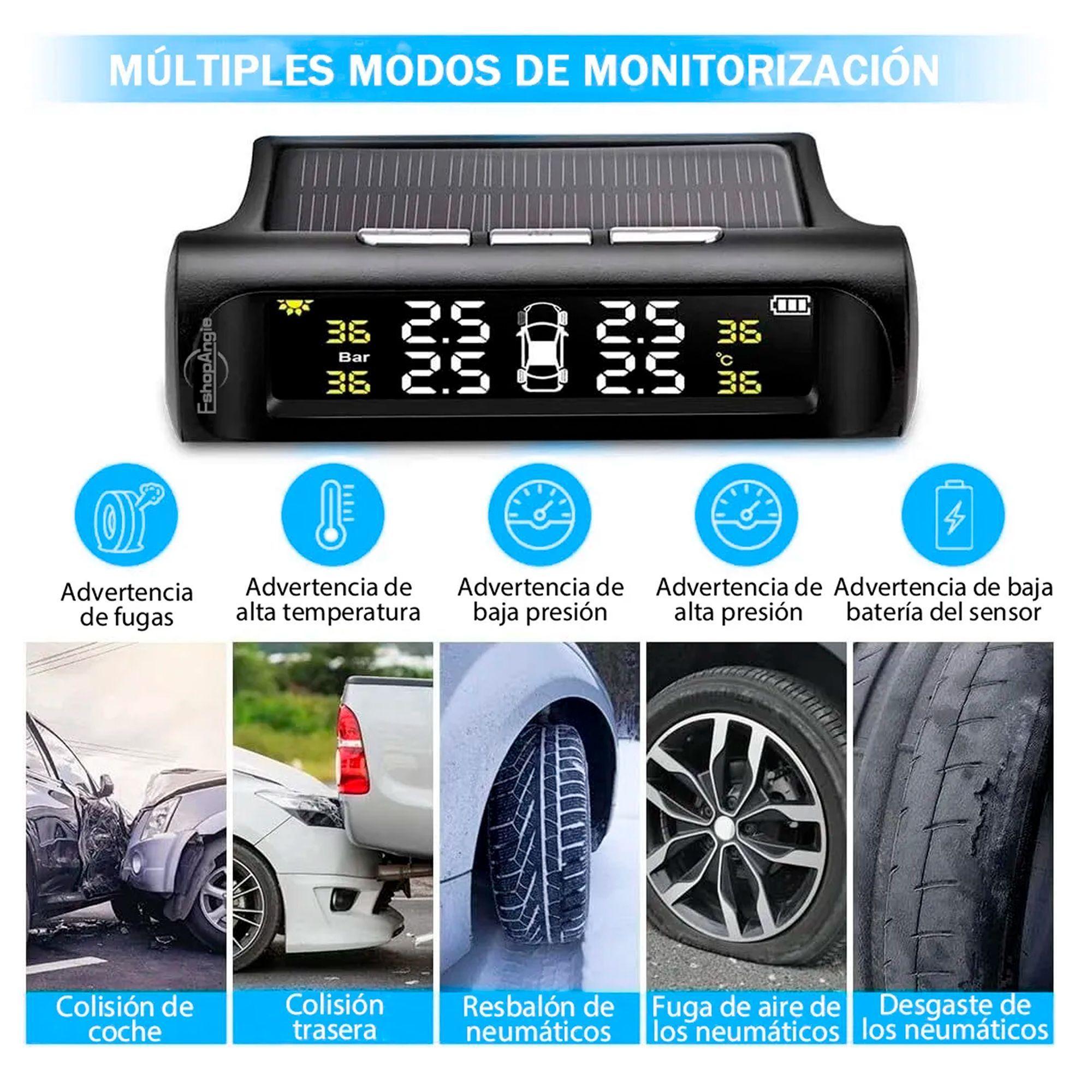 Sistema Monitoreo Presión Neumáticos Auto Tpms Solar-5