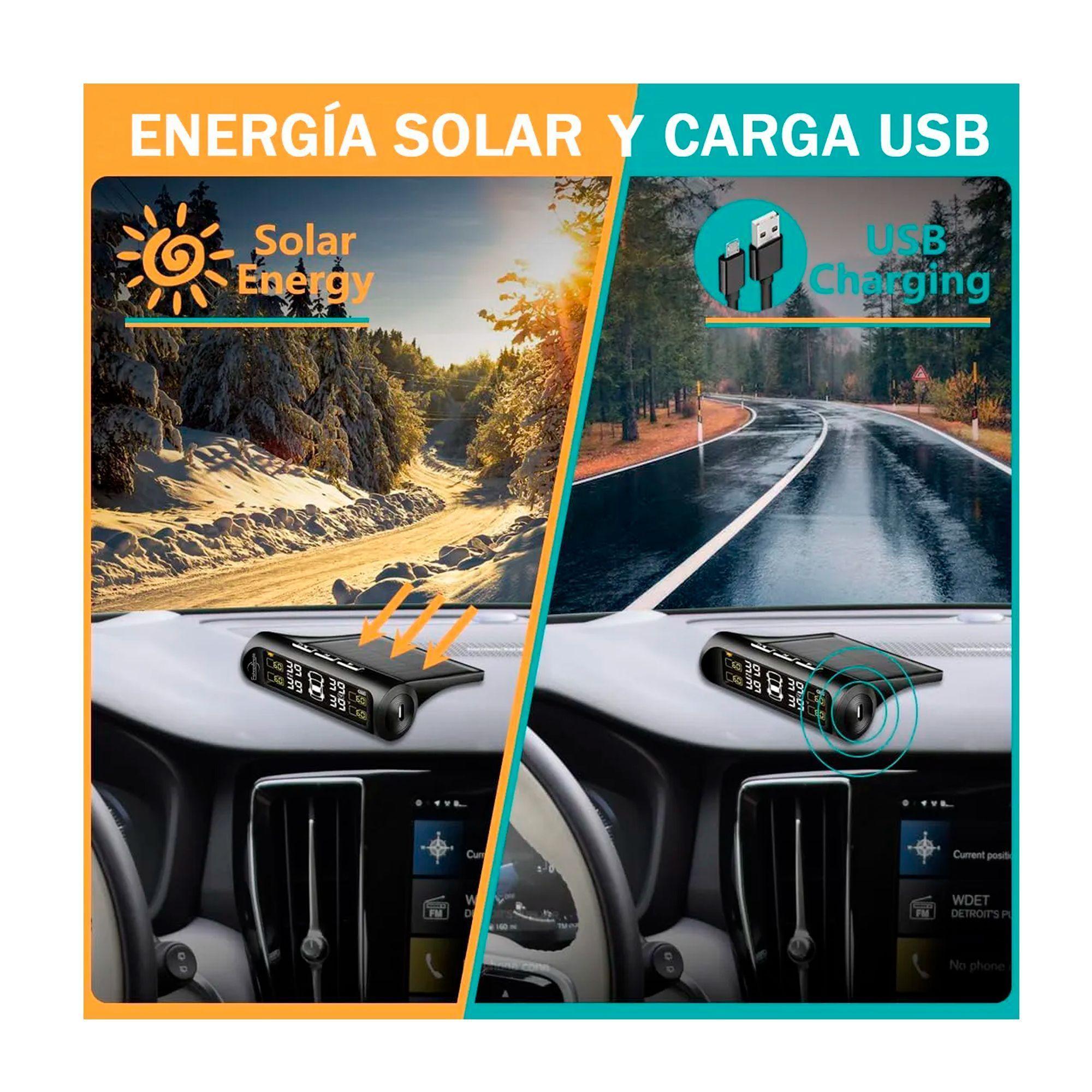 Sistema Monitoreo Presión Neumáticos Auto Tpms Solar-6