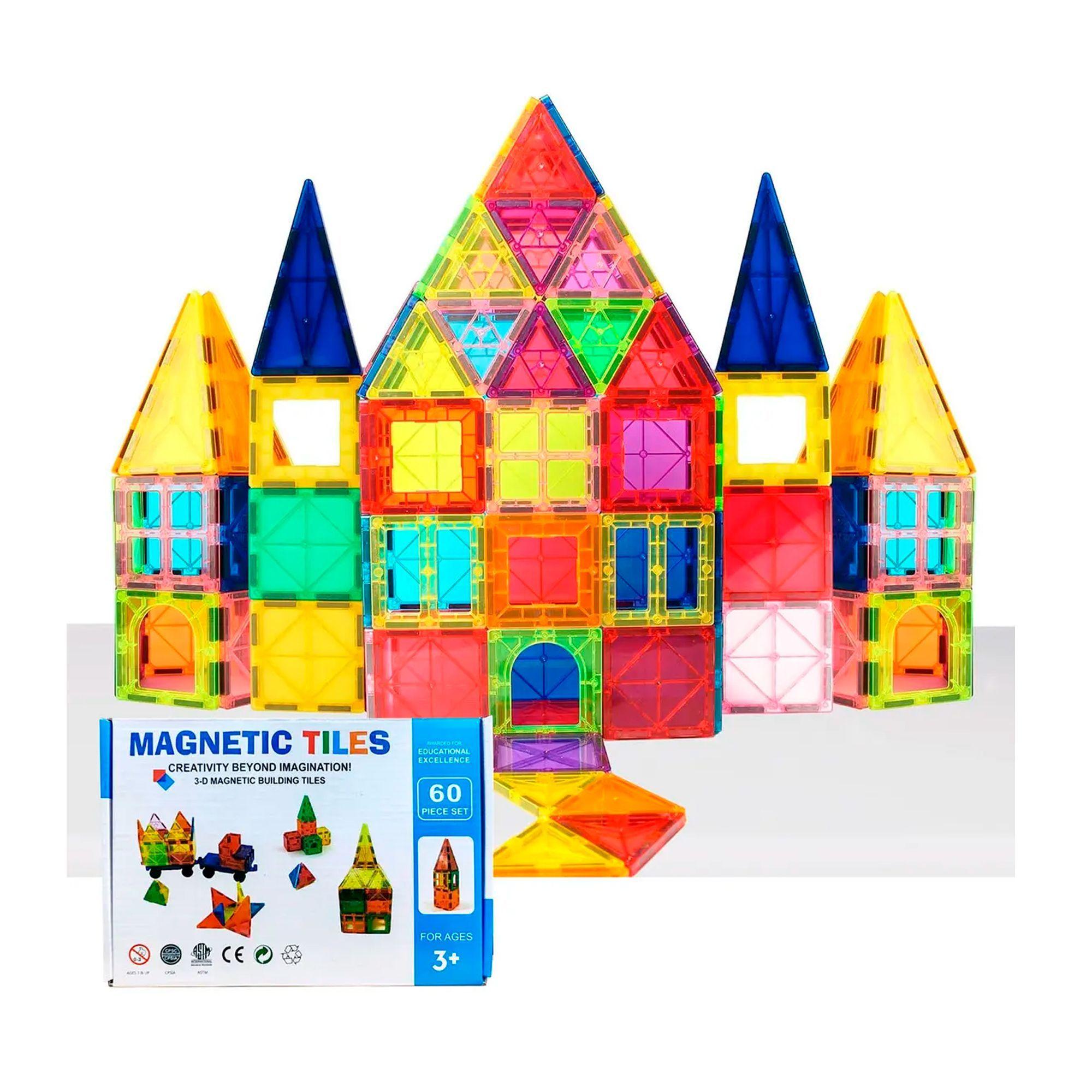 Juego De Bloques De Construccion Magneticos 3d 60 Piezas-0