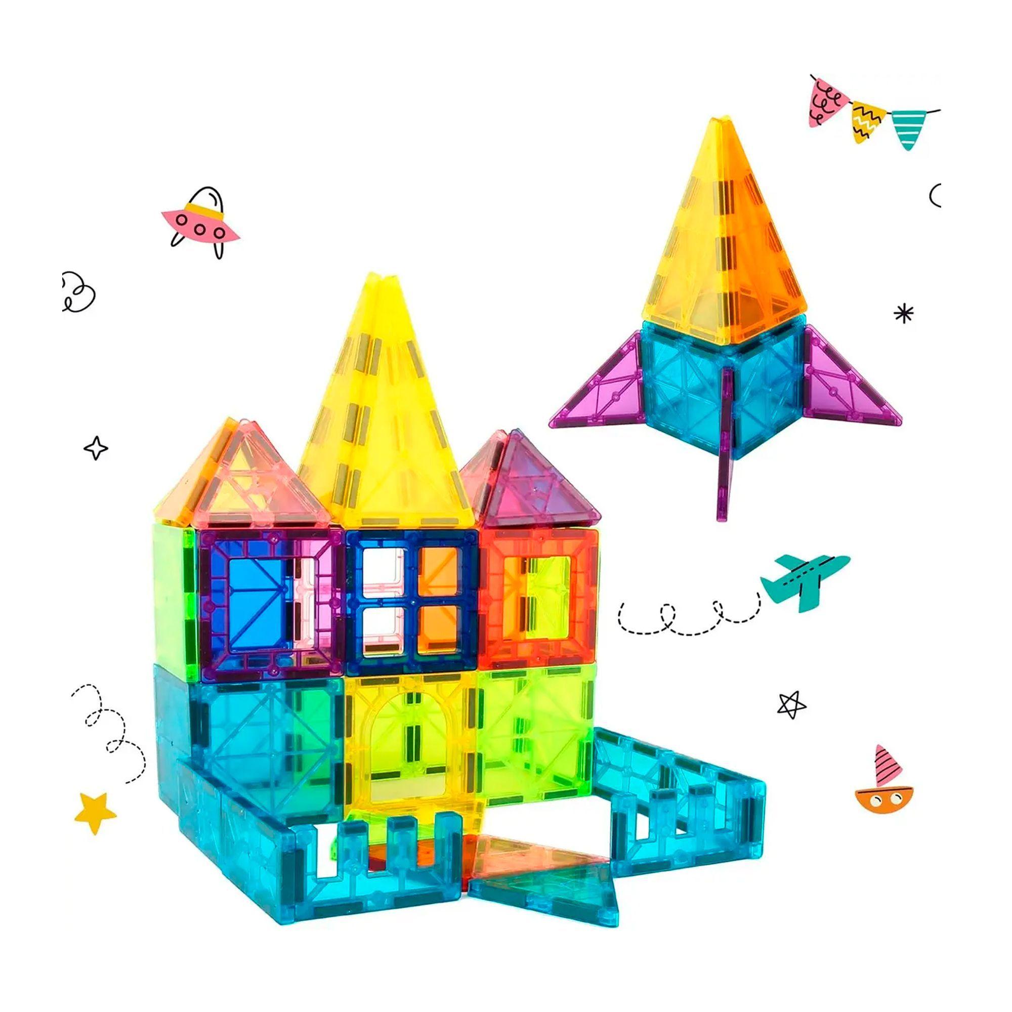 Juego De Bloques De Construccion Magneticos 3d 60 Piezas-4