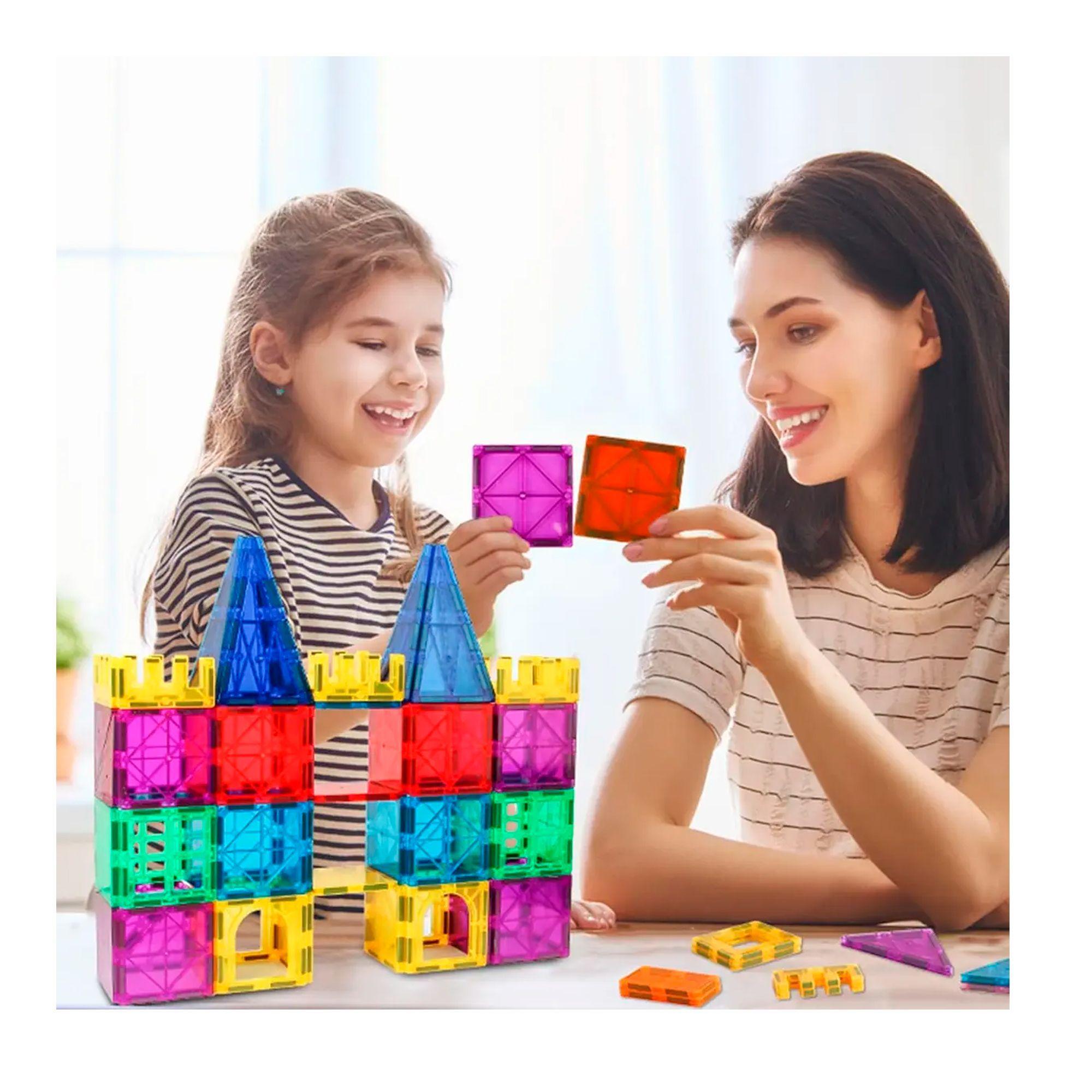 Juego De Bloques De Construccion Magneticos 3d 60 Piezas-5