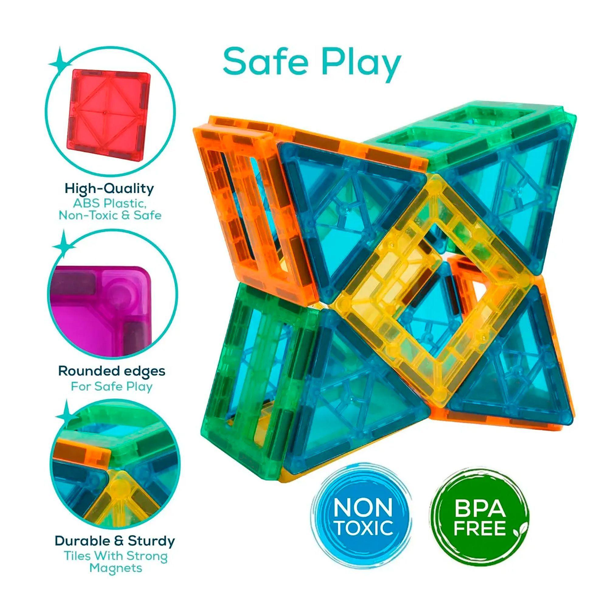 Juego De Bloques De Construccion Magneticos 3d 60 Piezas-6