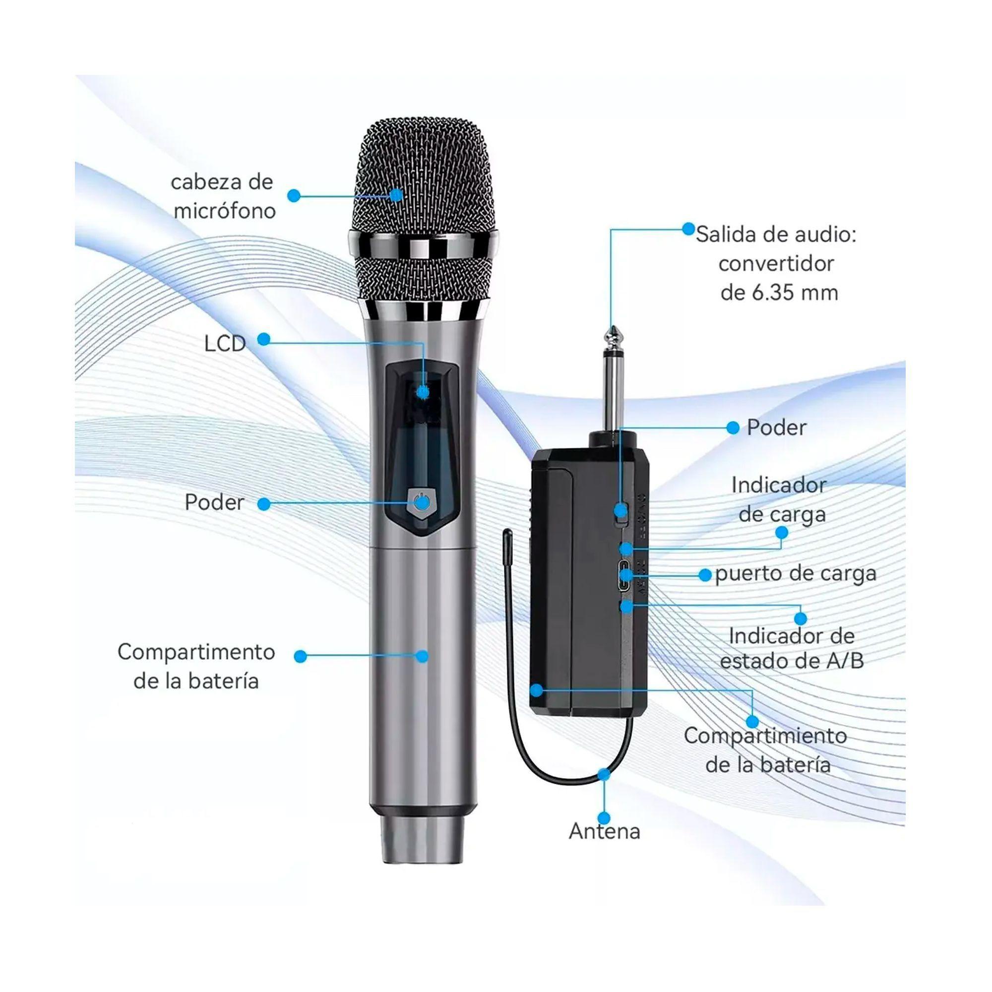 Microfono Inalambrico Profesional Karaoke Kit 2pcs-5