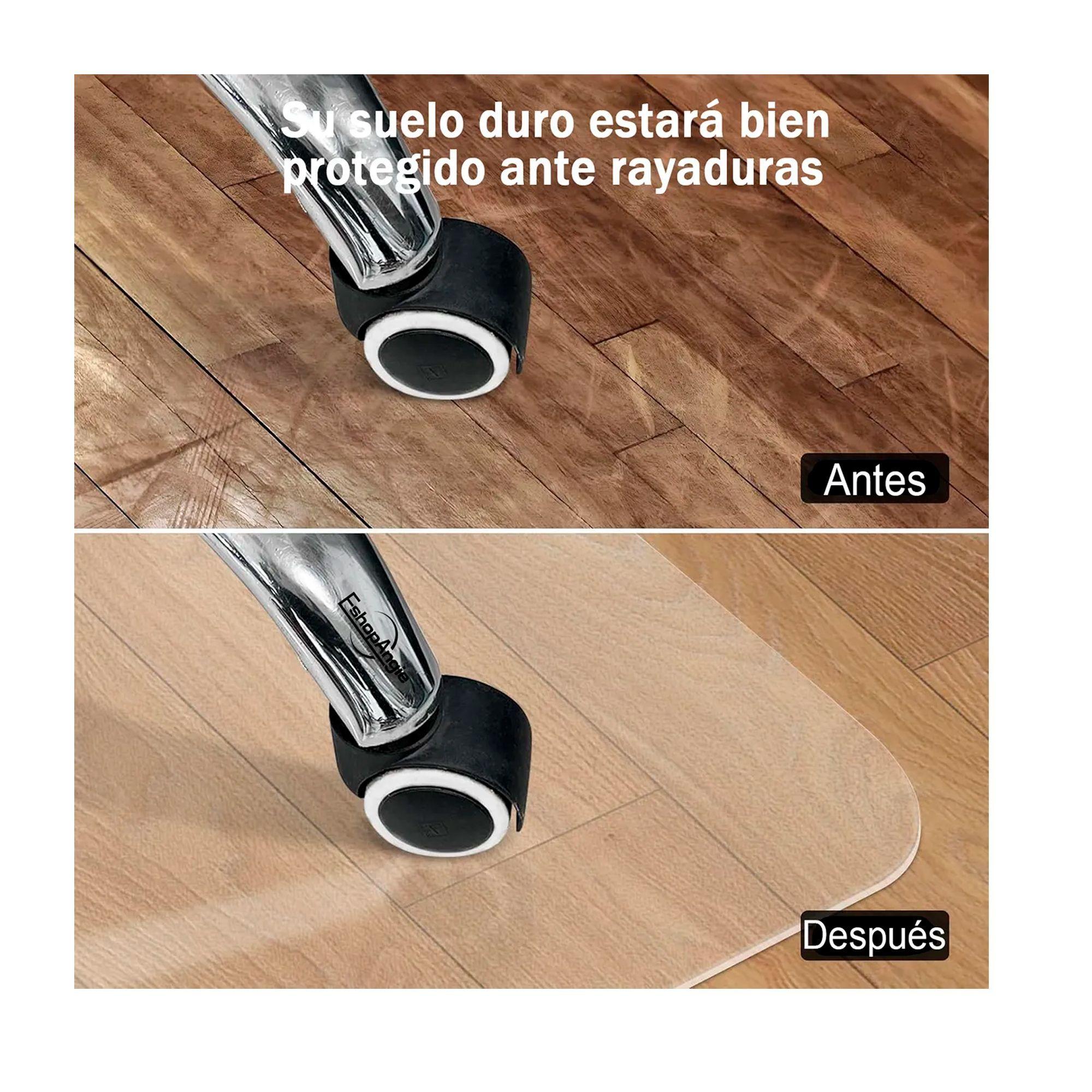 Alfombrilla Tapete Protector Para Silla De Oficina Piso Pvc 1.2 M 75 Cm Transparente Texturizado-4