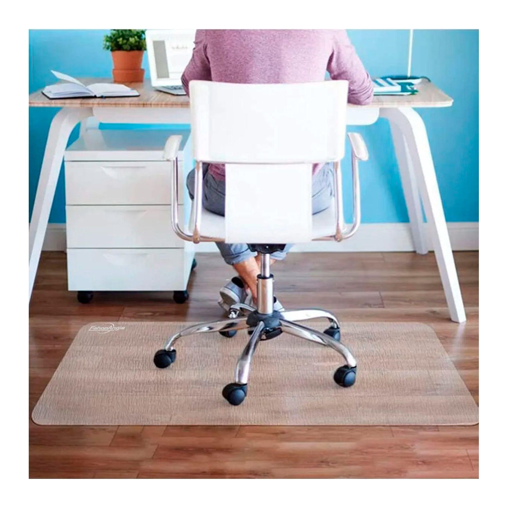 Alfombrilla Tapete Protector Para Silla De Oficina Piso Pvc 1.2 M 75 Cm Transparente Texturizado-7
