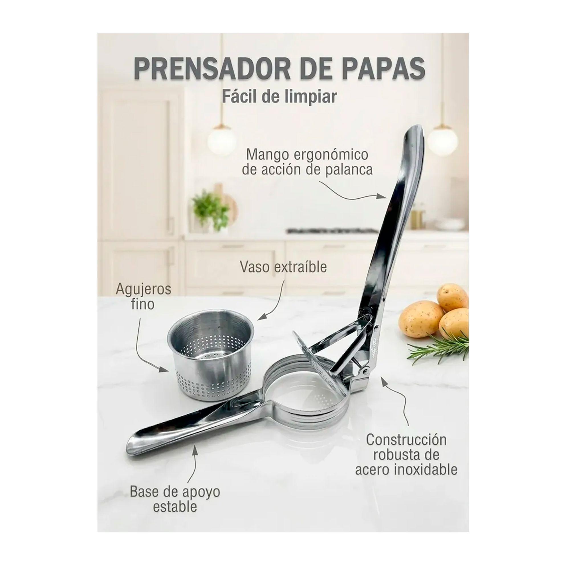Prensa Papa Acero Inoxidable Moledor Pur Y Verduras Manual-1