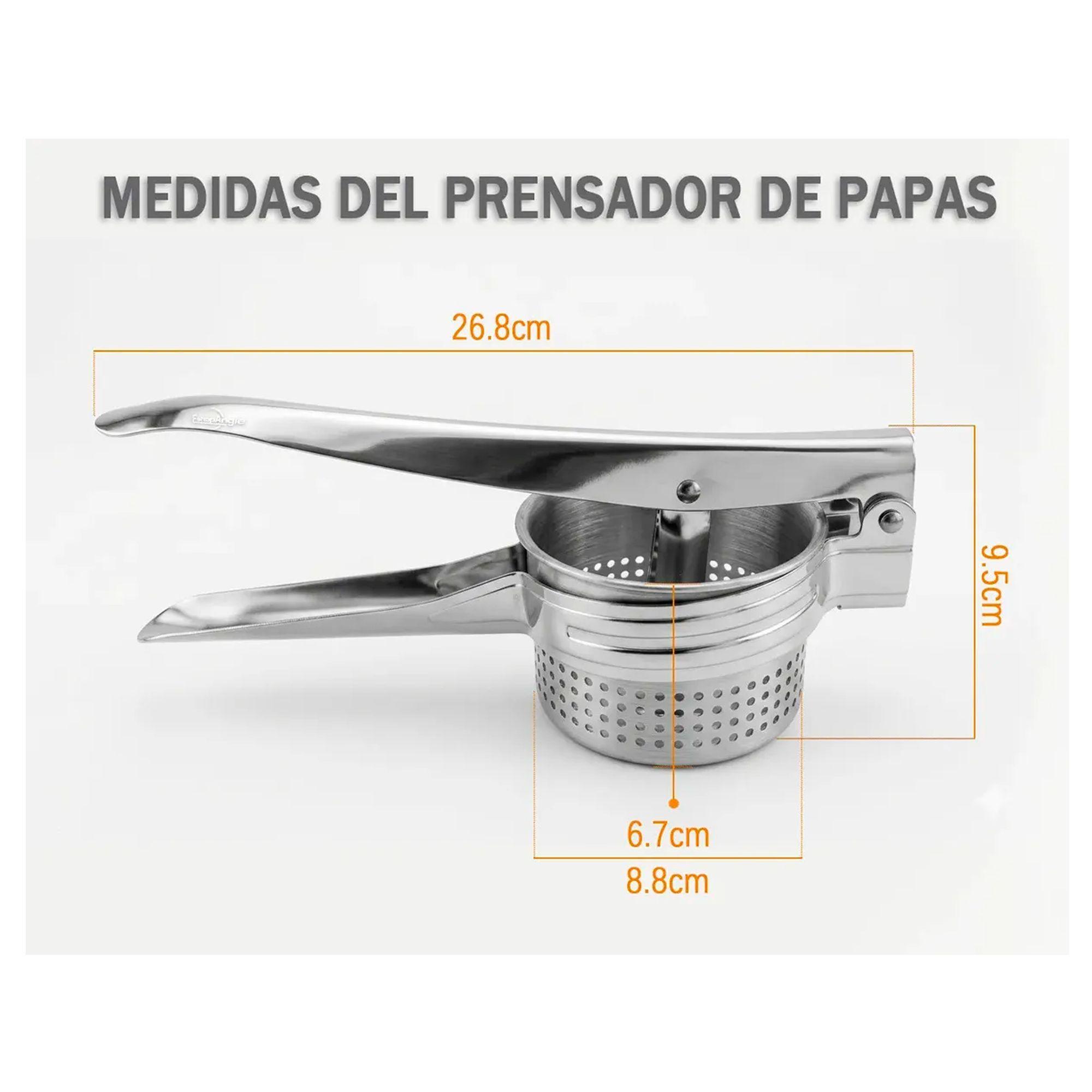 Prensa Papa Acero Inoxidable Moledor Pur Y Verduras Manual-3