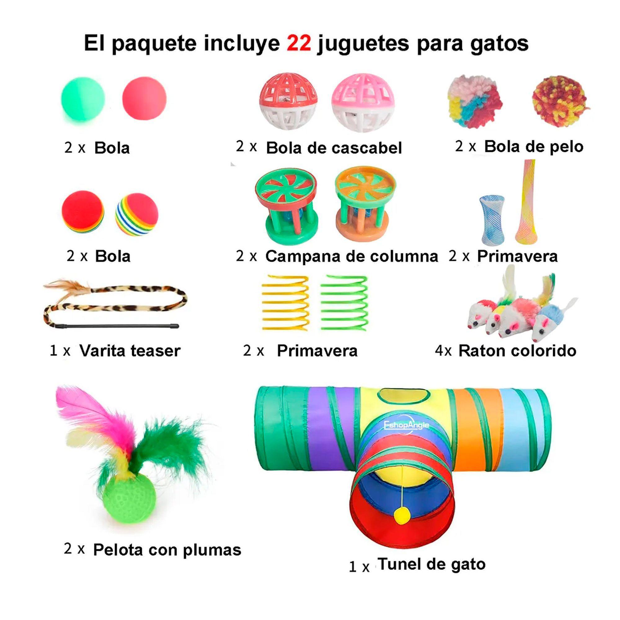 Túnel Plegable Gato 3 Vías 20 Pzs Juguetes Mascota -4