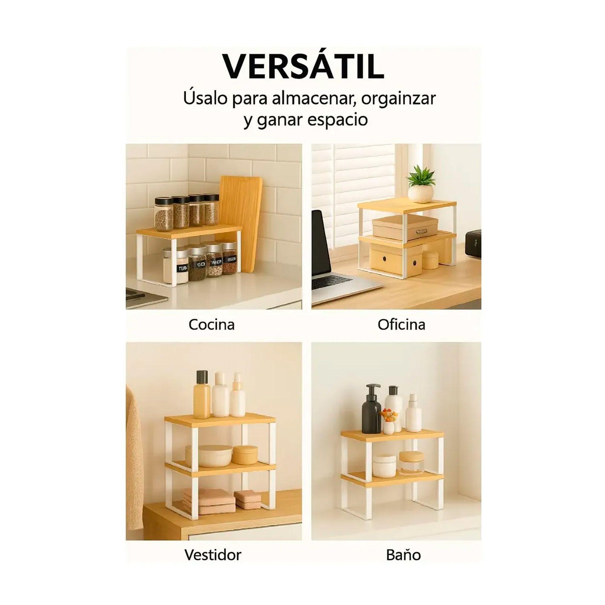 Organizador De 2 Repisas Estante De Vajilla Y Loza Apilable-3