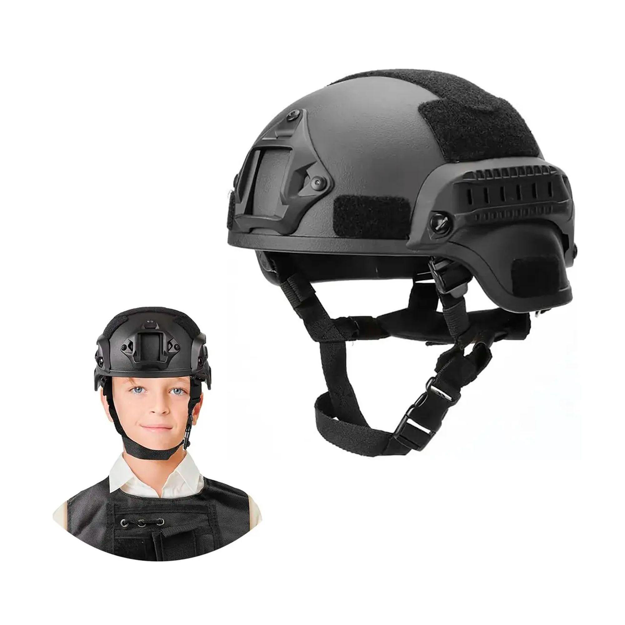 Casco Tactico Airsoft Paintball Militar Con Rieles Velcro-3
