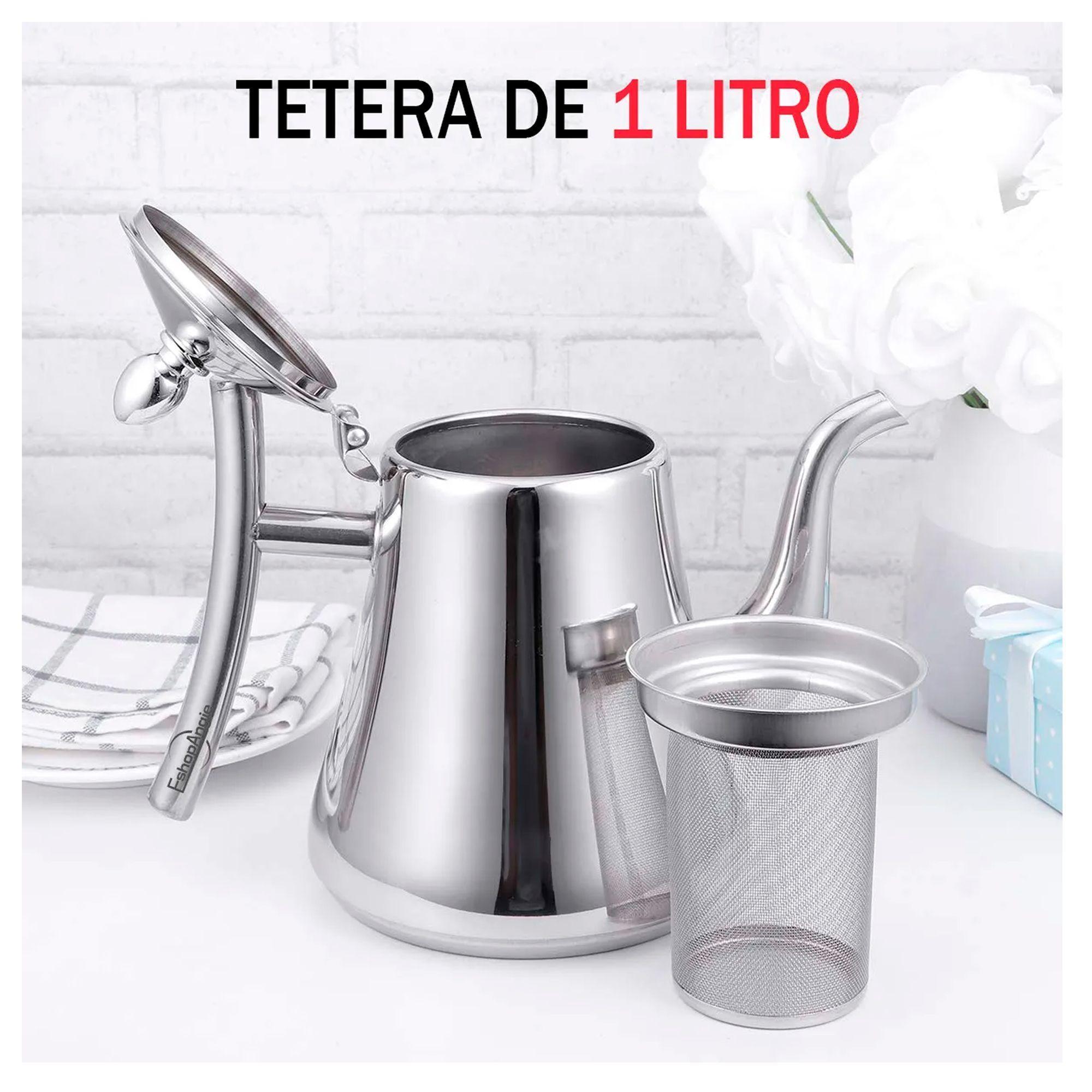 Tetera Infusor Acero Inoxidable Para Té Y Infusiones 1 Litro-2