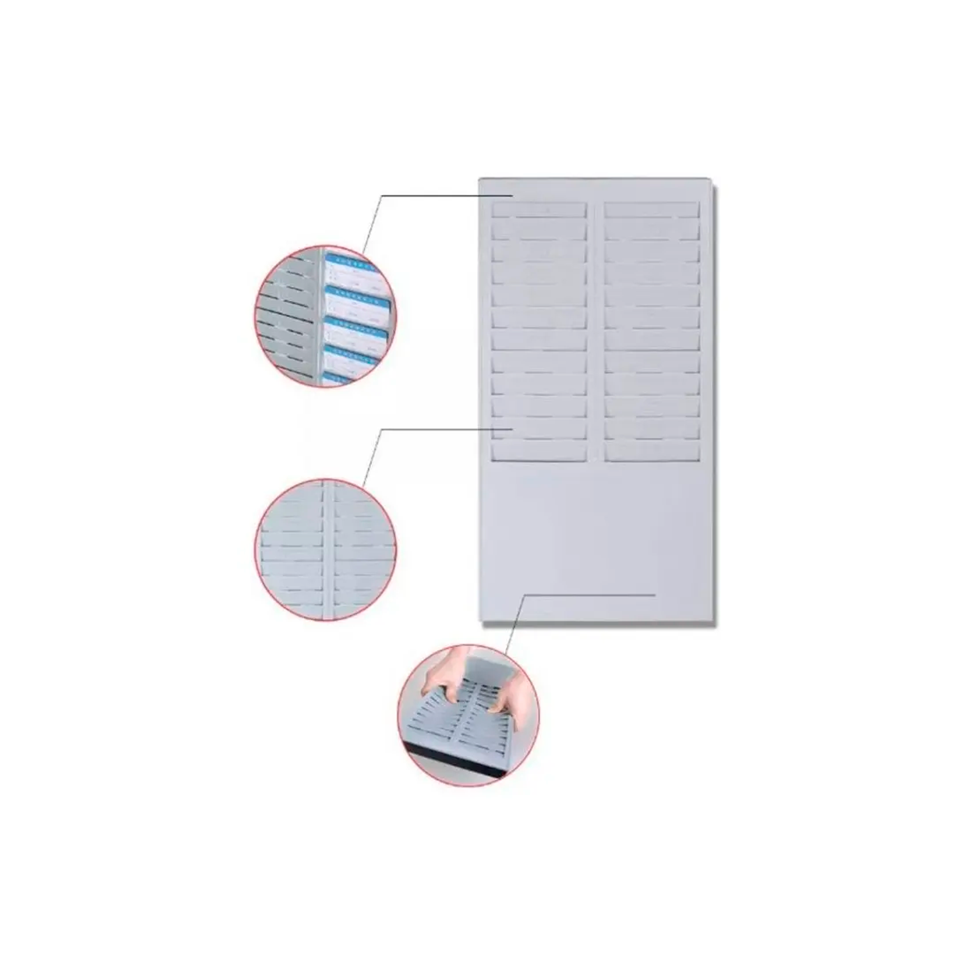 Tarjetero Plastico Para Reloj Control Asistencia 24 Personas-1