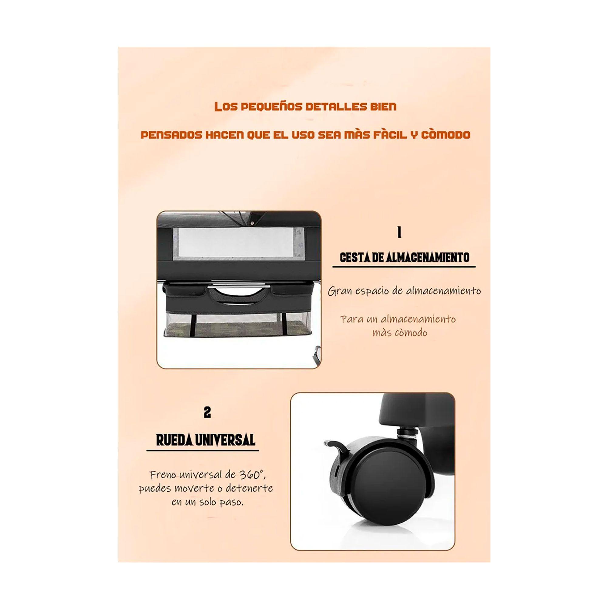 Cuna Colecho Para Bebé Con Mosquitero Mudador Confortable-2