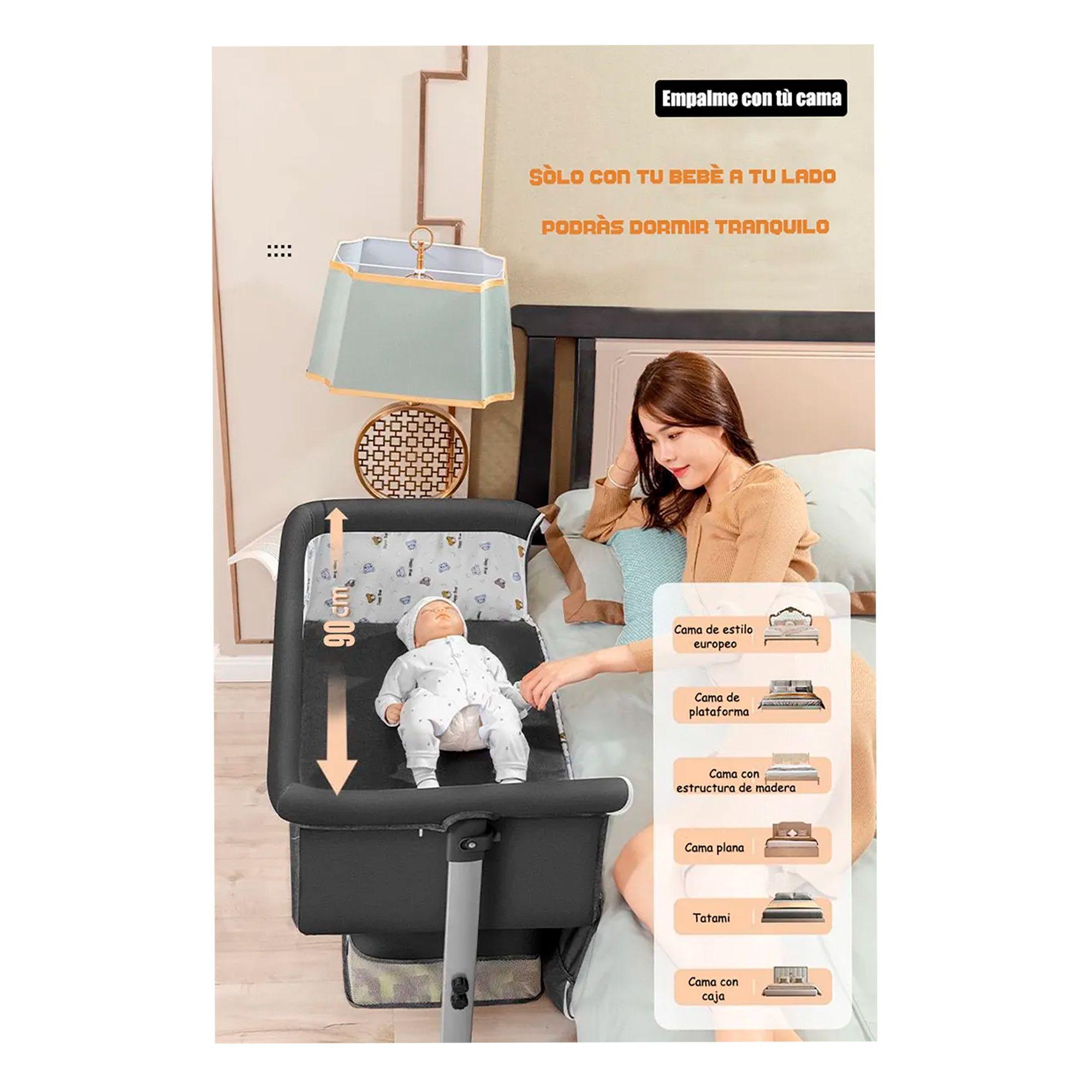 Cuna Colecho Para Bebé Con Mosquitero Mudador Confortable-5