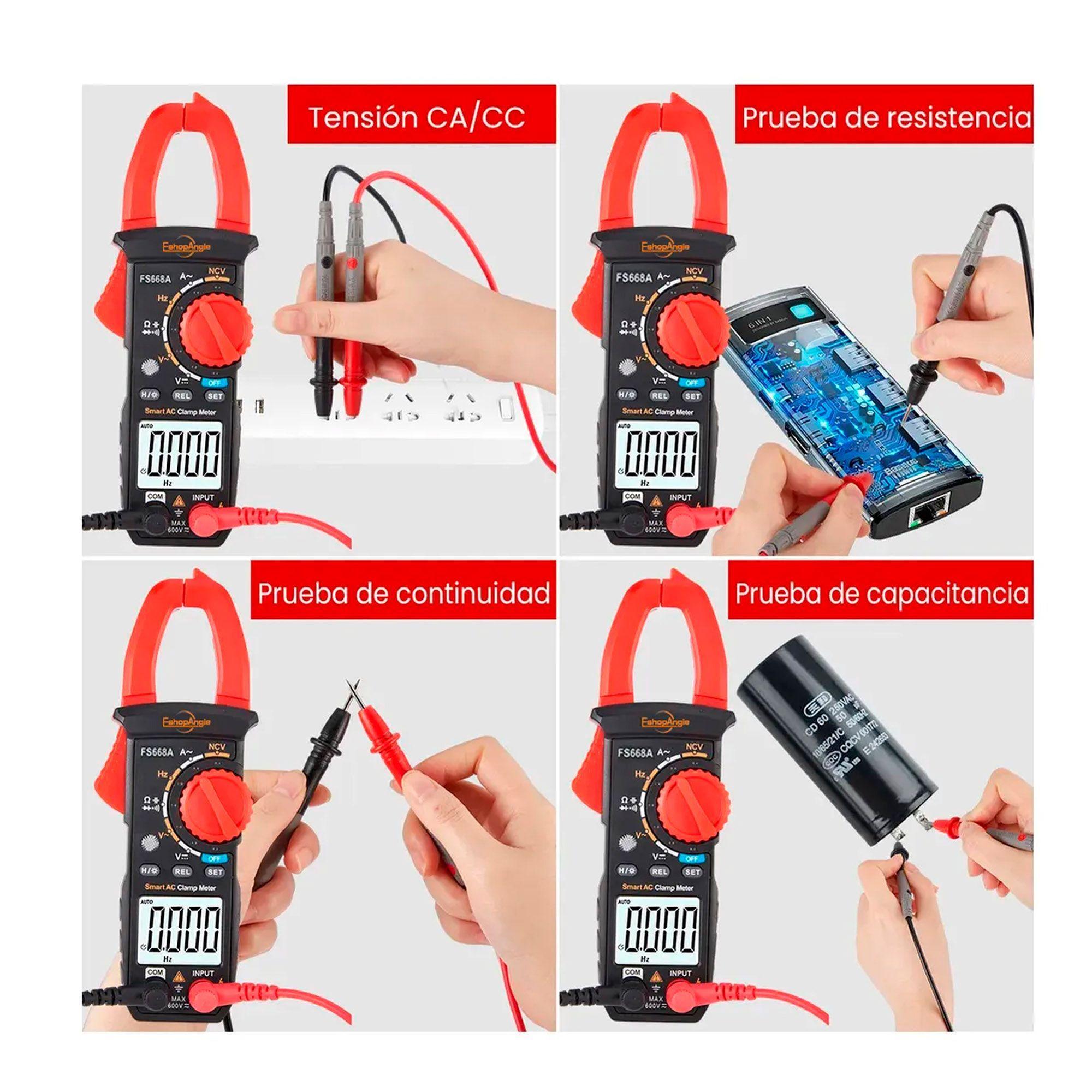 Amperímetro Pinza Tenaza Tester Multimetro Digital-4
