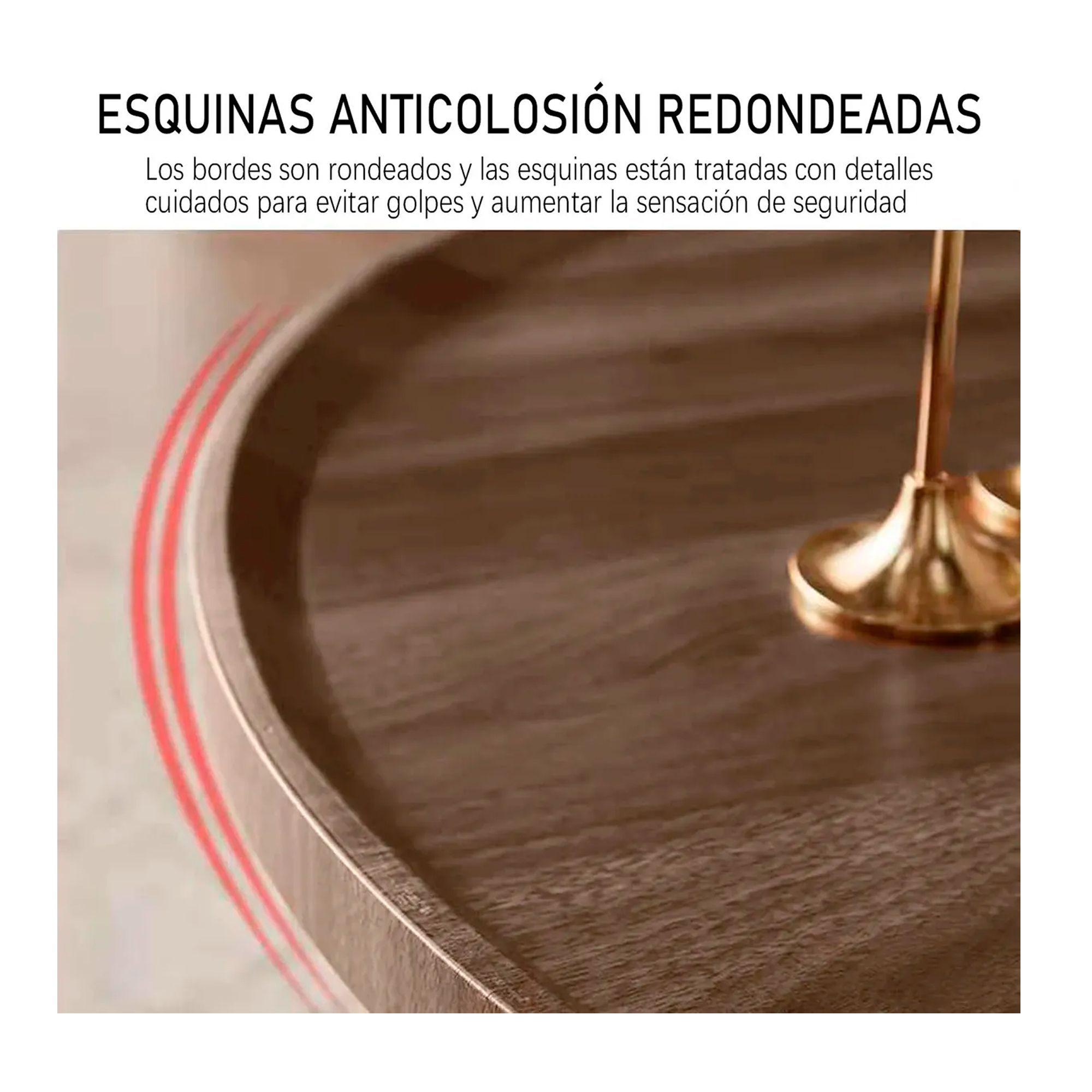 Juego De 2 Mesas De Centro Living Redonda Madera 70 50cm-2