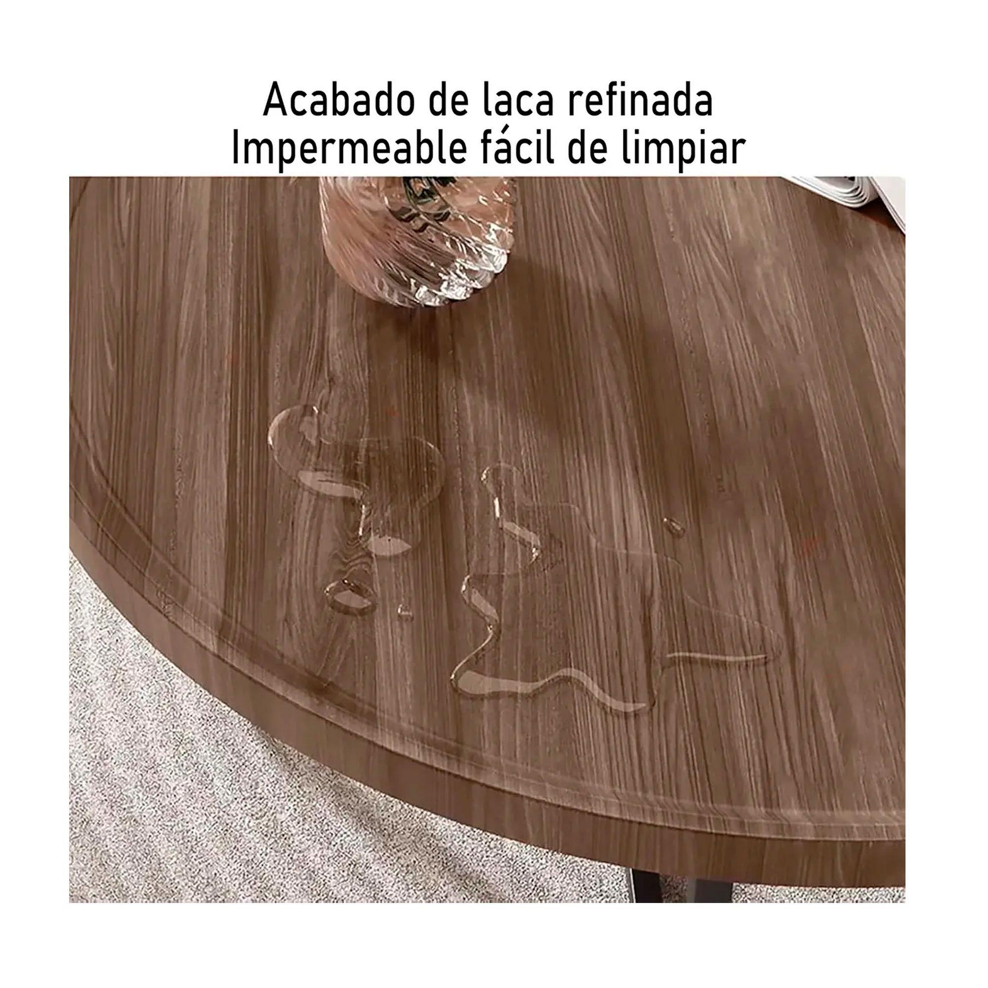 Juego De 2 Mesas De Centro Living Redonda Madera 70 50cm-6
