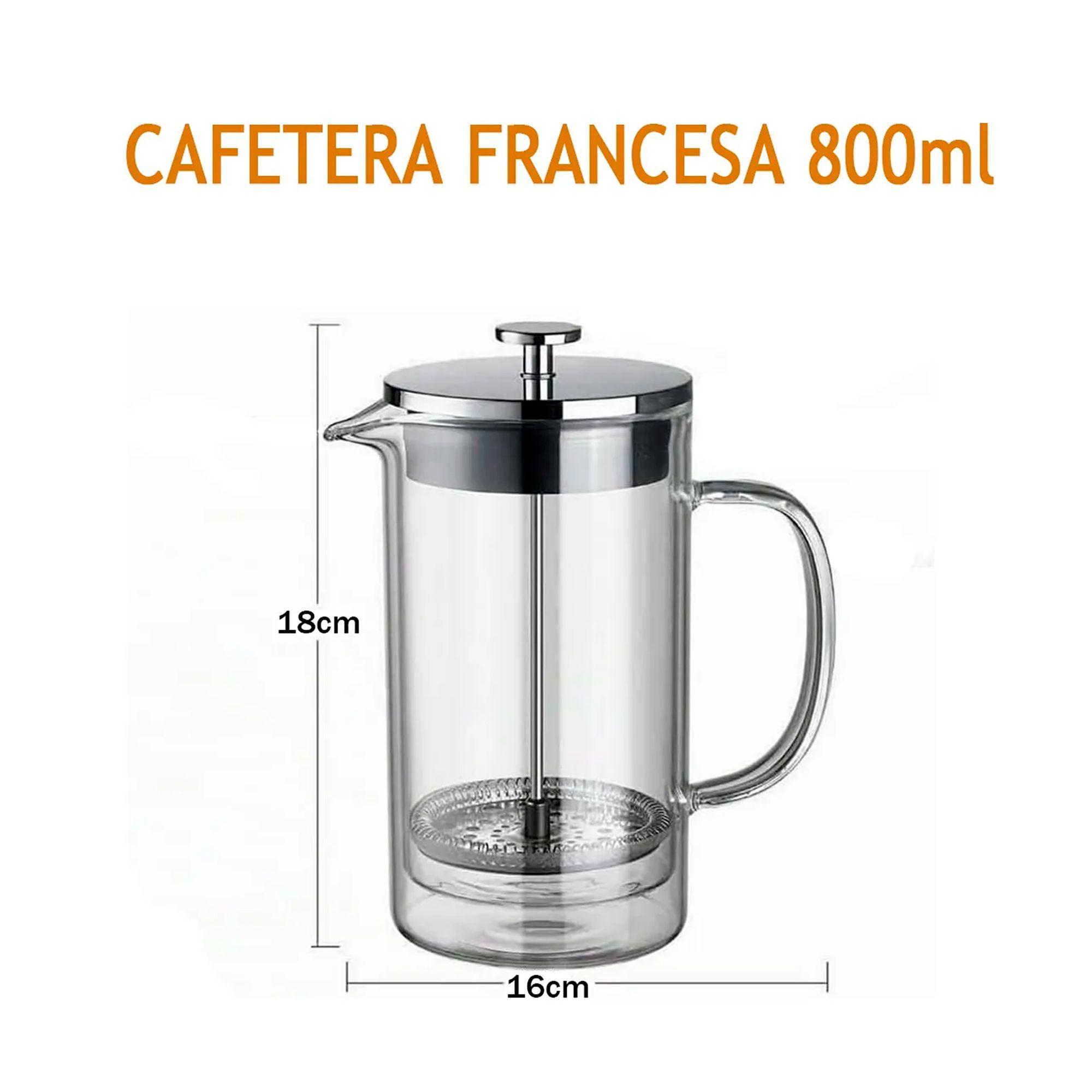 Cafetera Prensa Francesa 800ml De Vidrio Y Acero Te Cafe-4