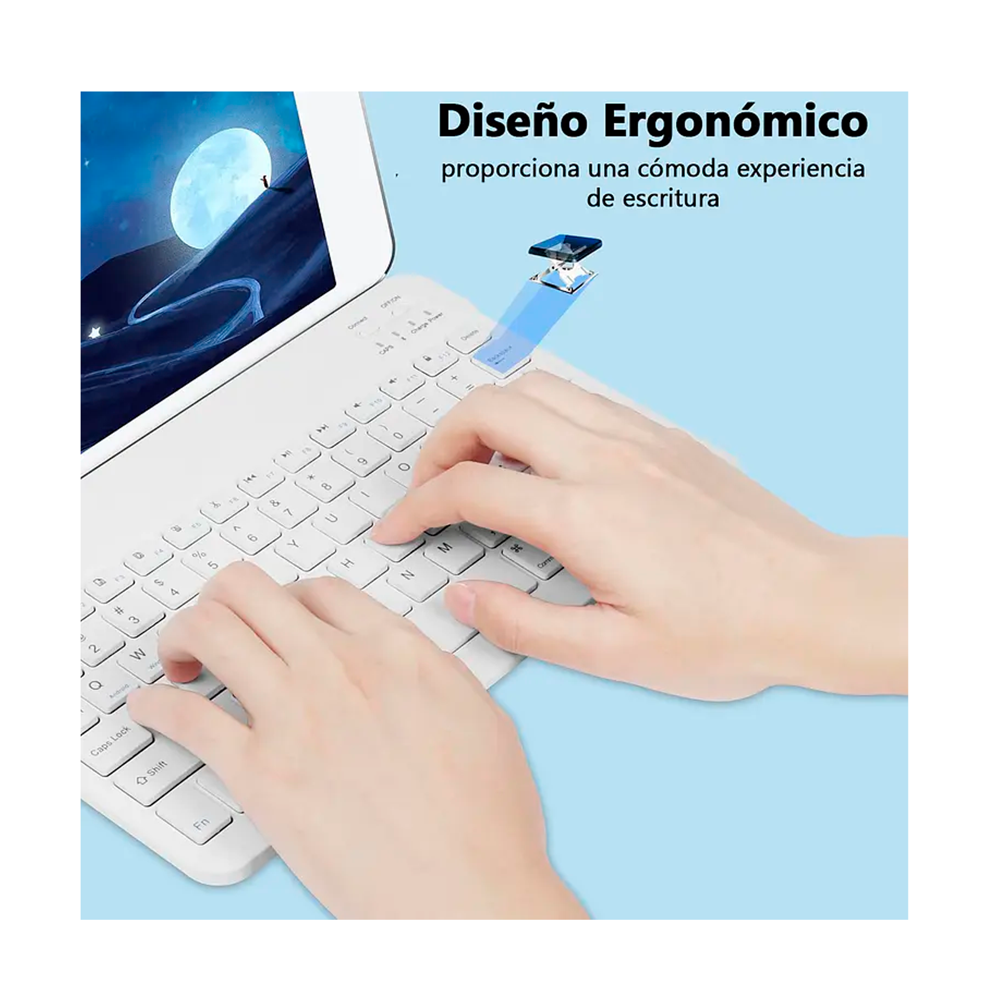 Kit Teclado mouse Inalambrico Bluetooth Para Pc Android Ios-2