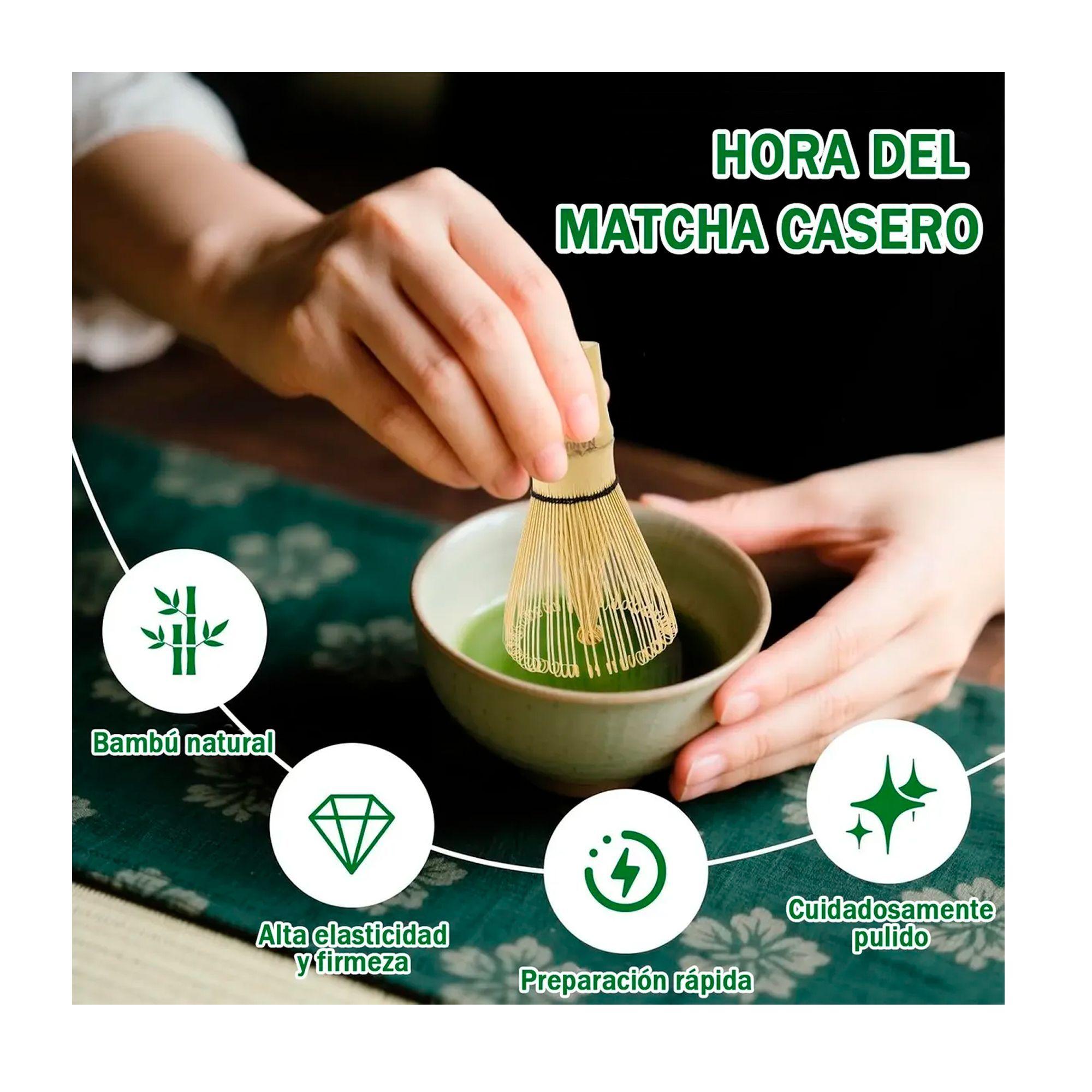 Juego De Te Matcha Japones Set Batidor Chasen Cucharas Bambu-2