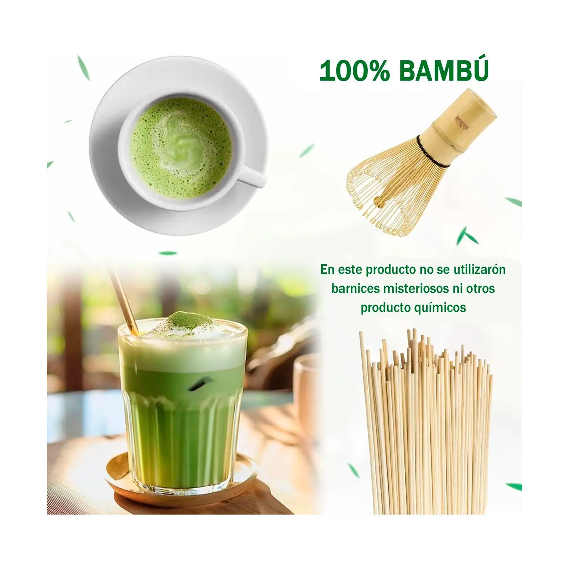 Juego De Te Matcha Japones Set Batidor Chasen Cucharas Bambu-3